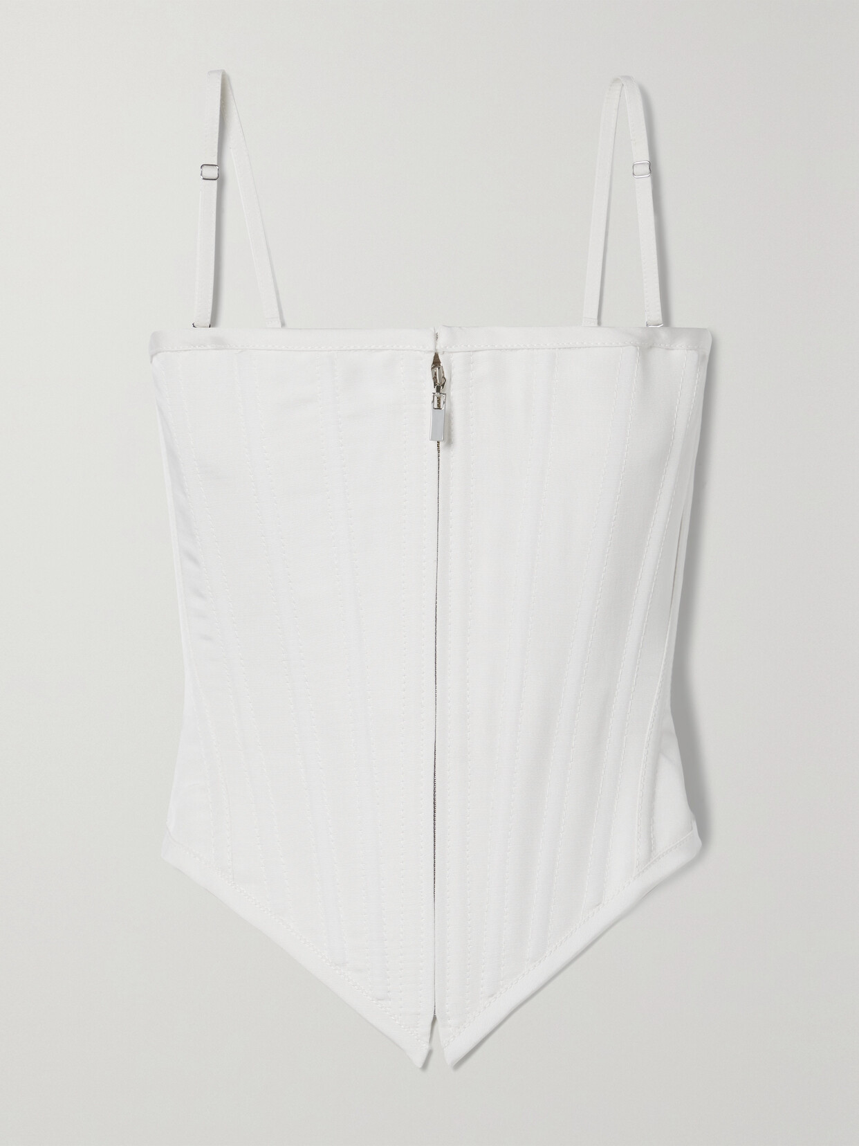 Christopher John Rogers Silk-faille Bustier Top In Ivory