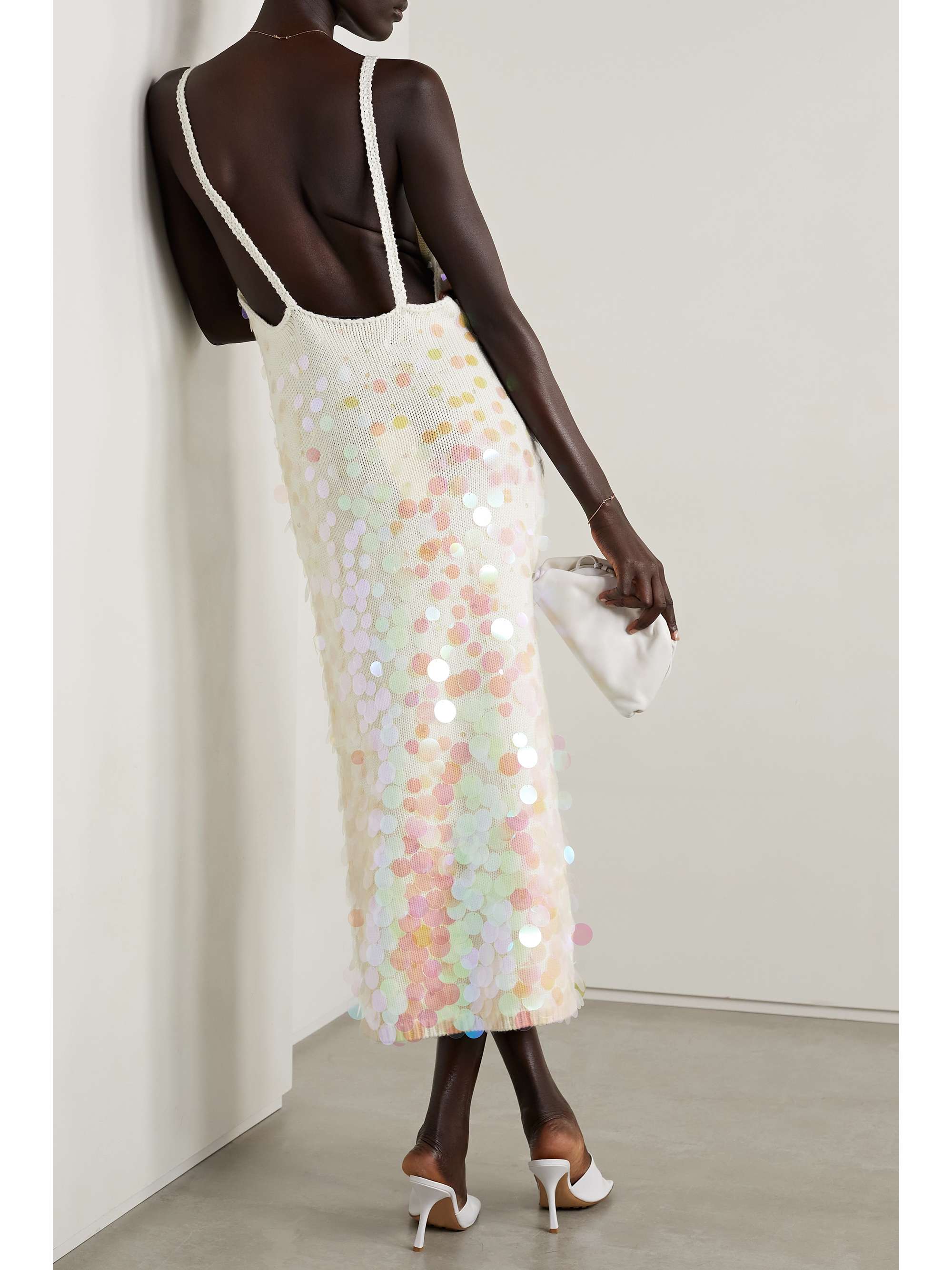 CHRISTOPHER JOHN ROGERS Pailette-embellished wool midi dress