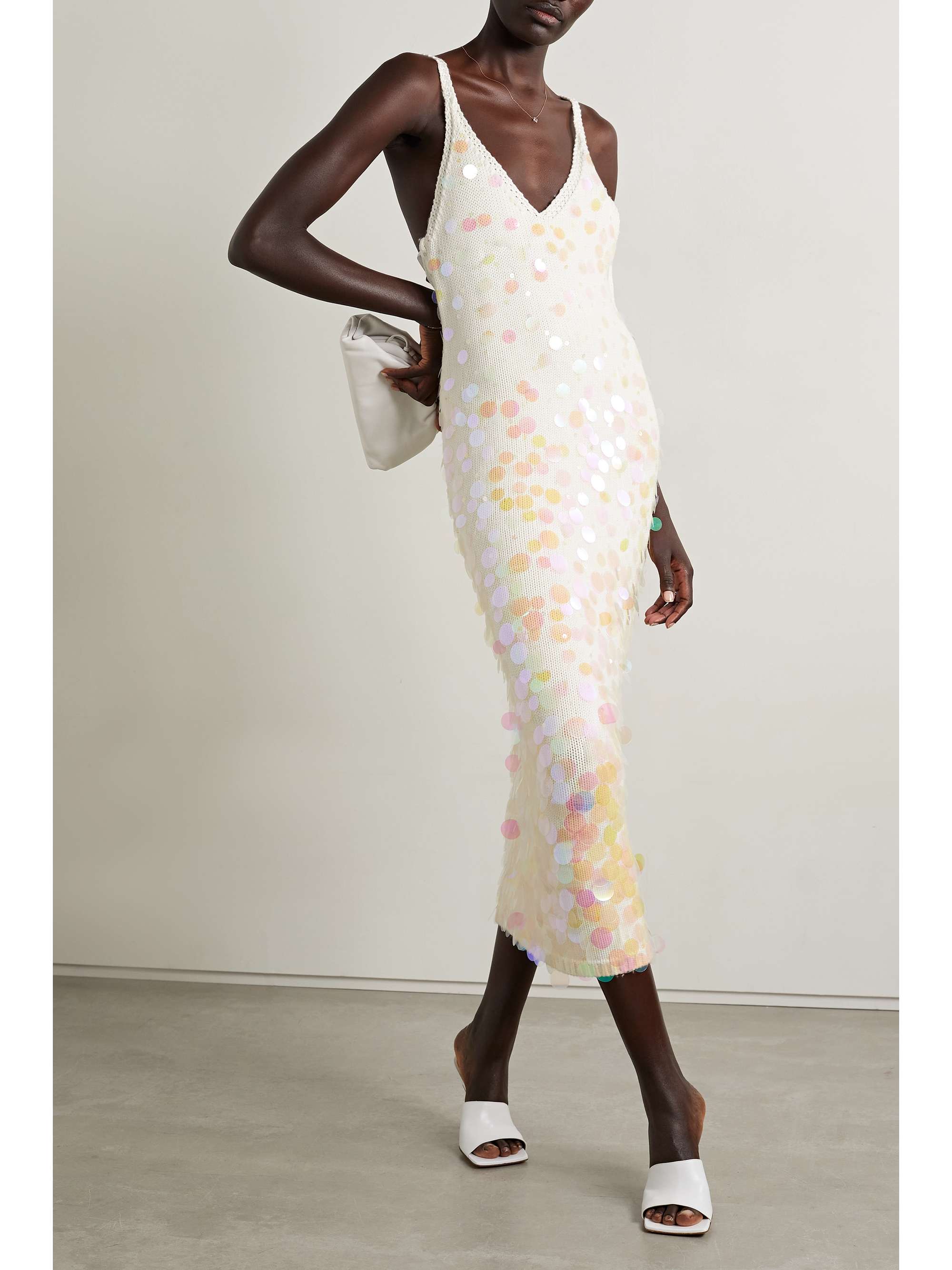 CHRISTOPHER JOHN ROGERS Pailette-embellished wool midi dress