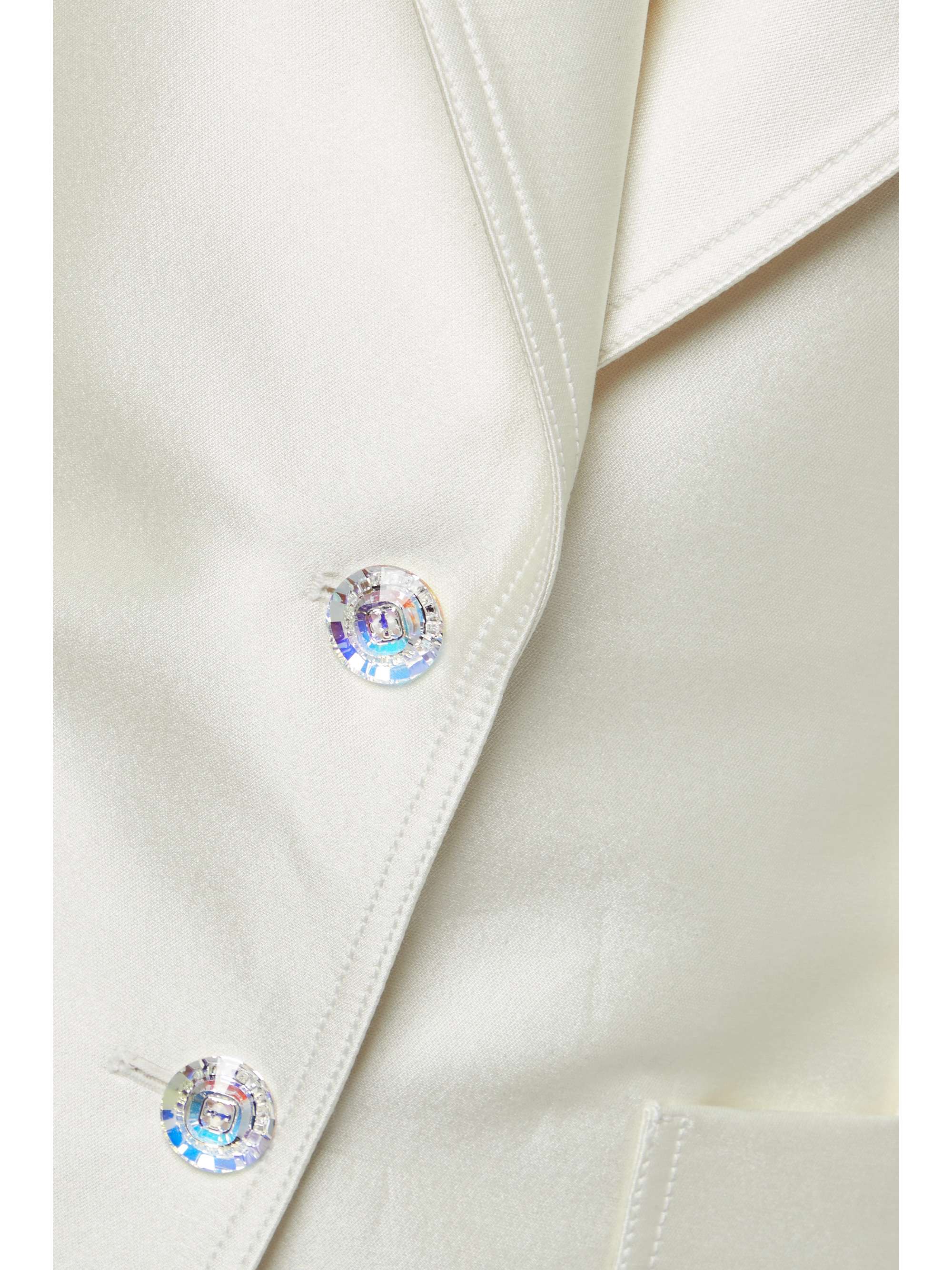 CHRISTOPHER JOHN ROGERS Ruched cotton and silk-blend satin blazer