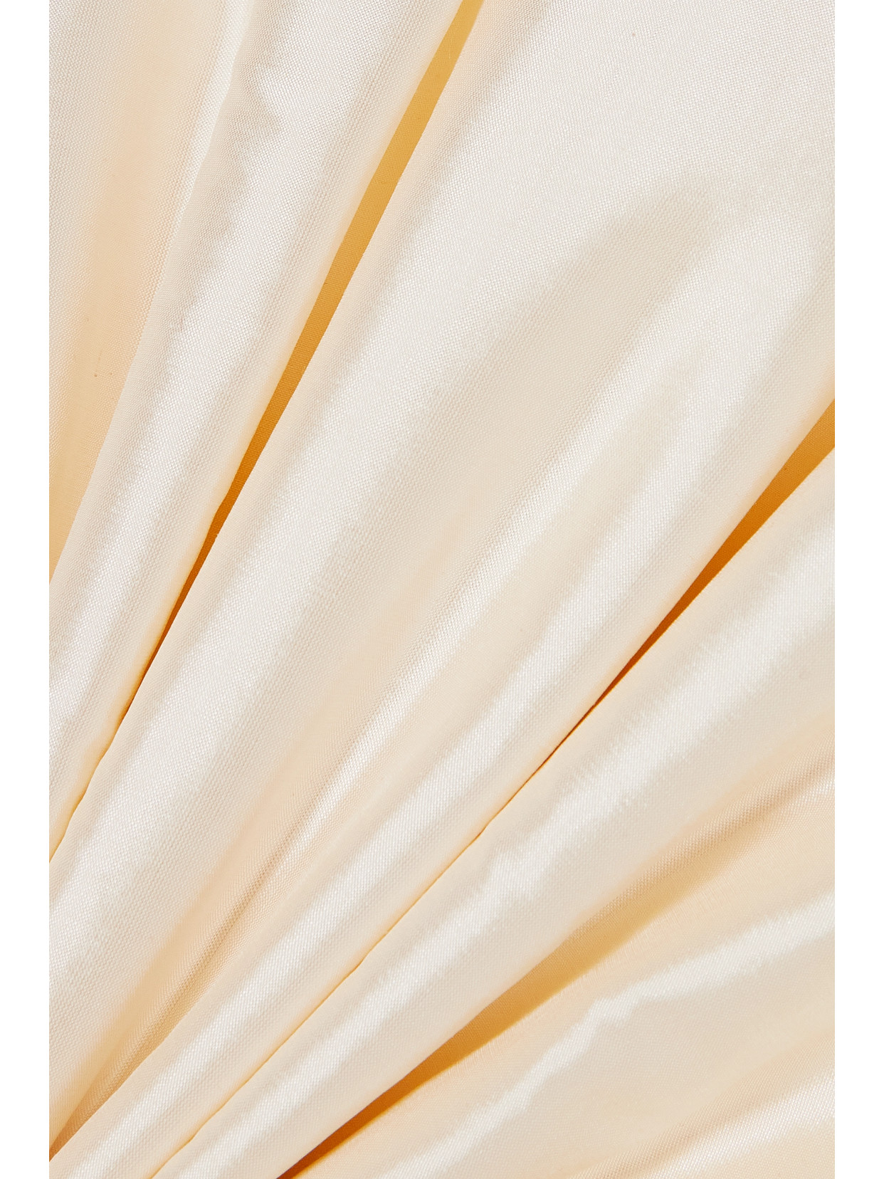 Christopher John Rogers Bow-detailed Draped Pleated Silk-shantung Belt In Cream