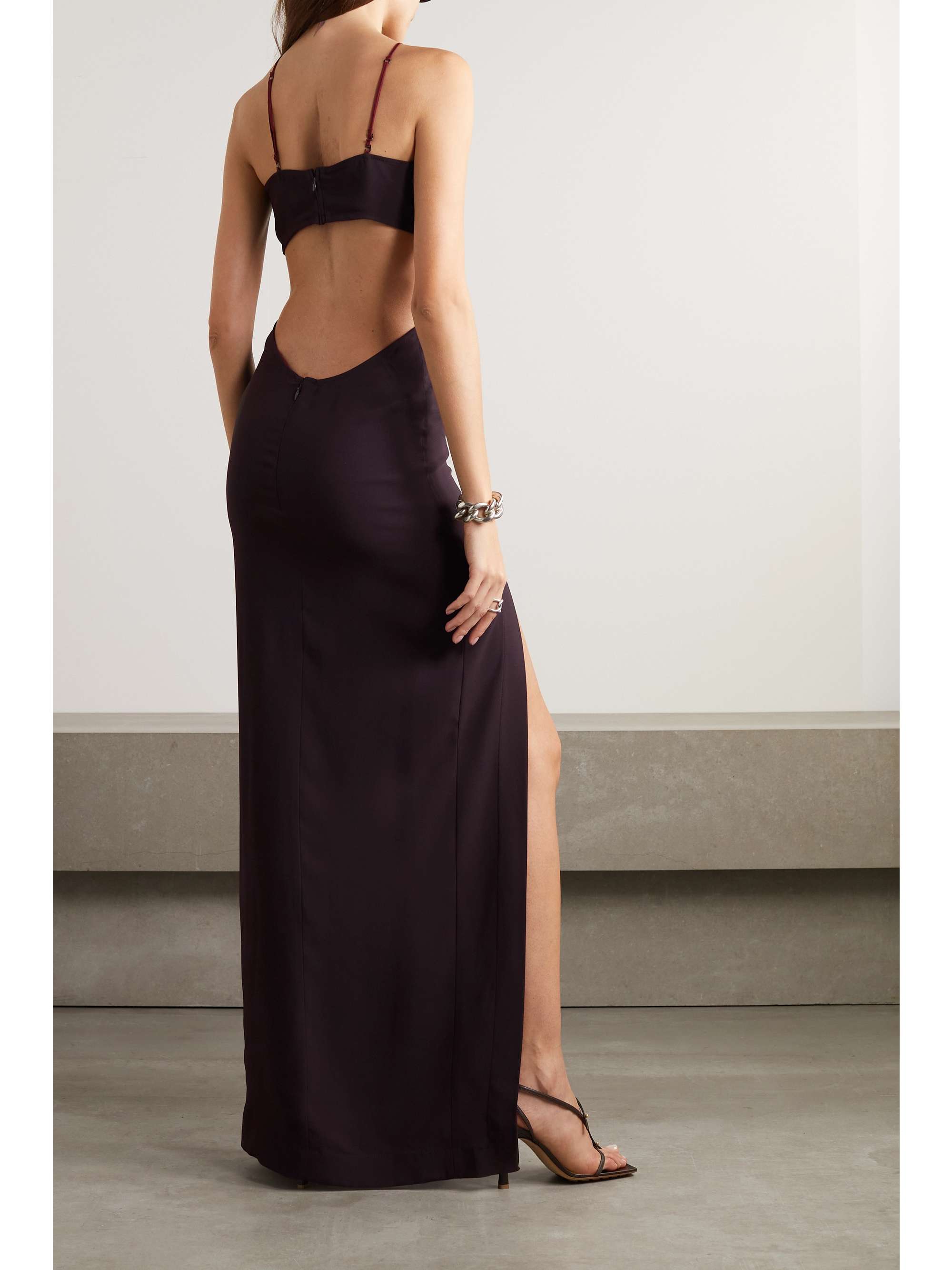 NENSI DOJAKA Open-back cutout stretch-jersey gown | NET-A-PORTER