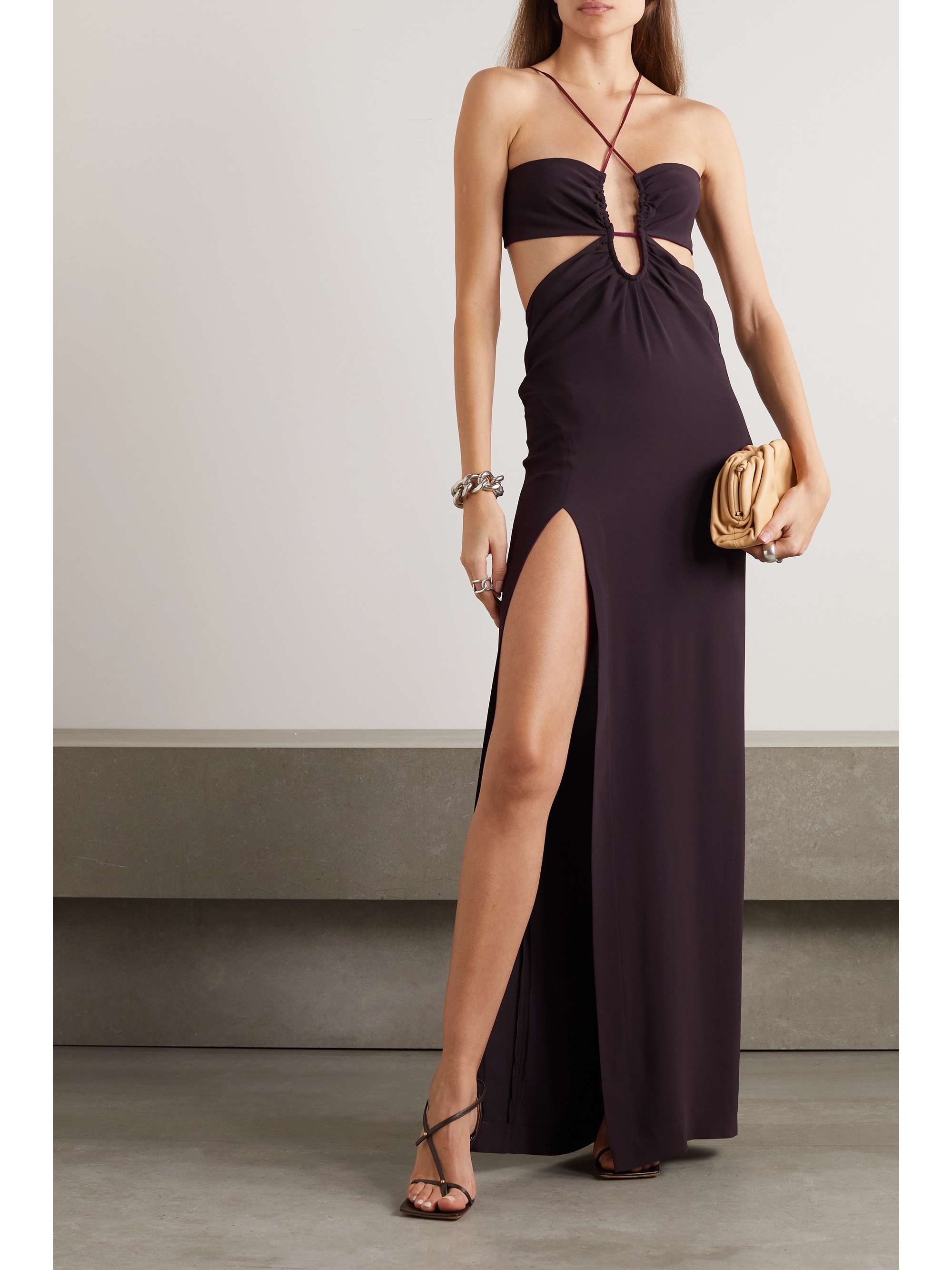 NENSI DOJAKA Open-back cutout stretch-jersey gown | NET-A-PORTER