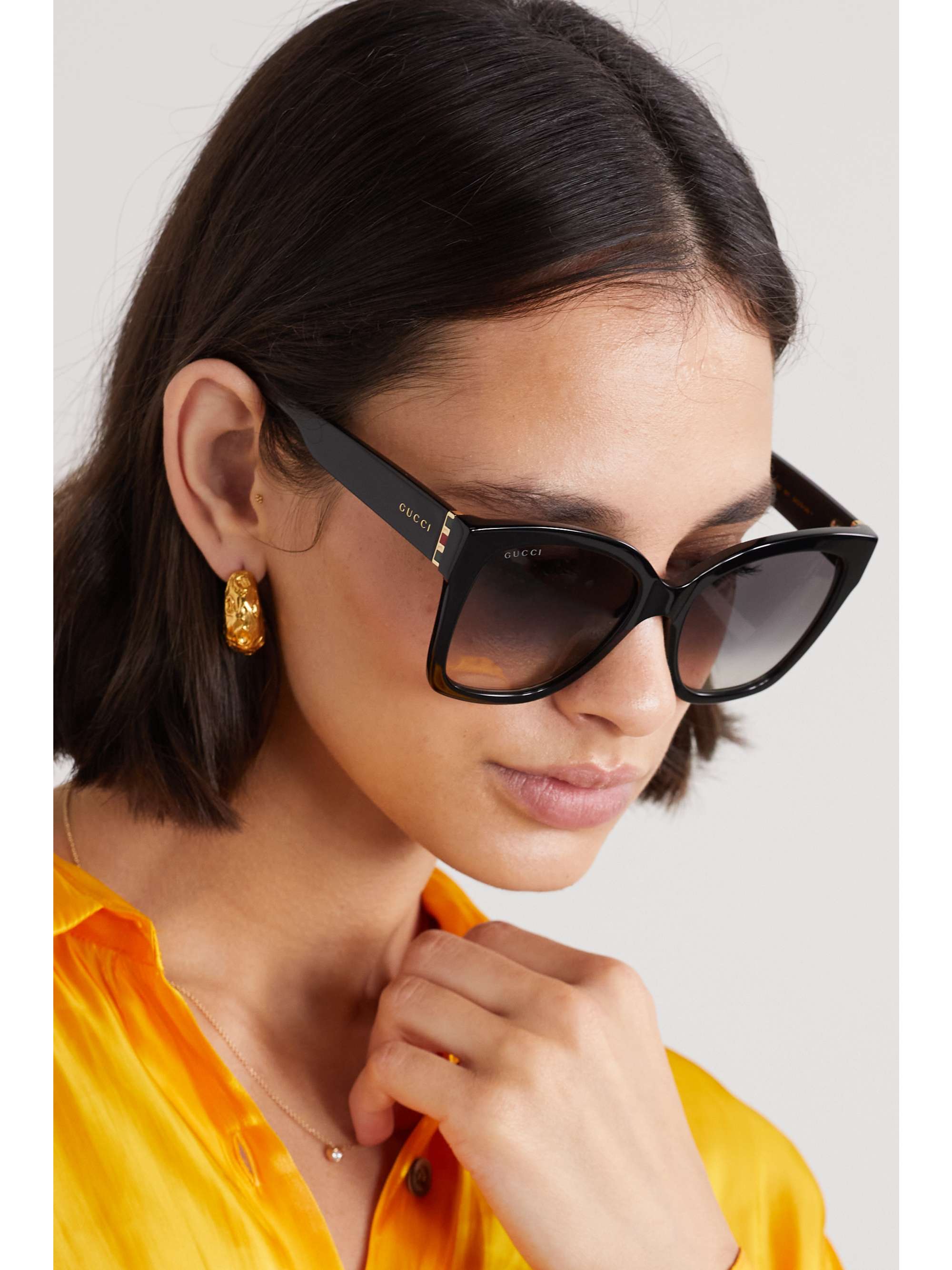 GUCCI EYEWEAR Oversized D-frame acetate sunglasses