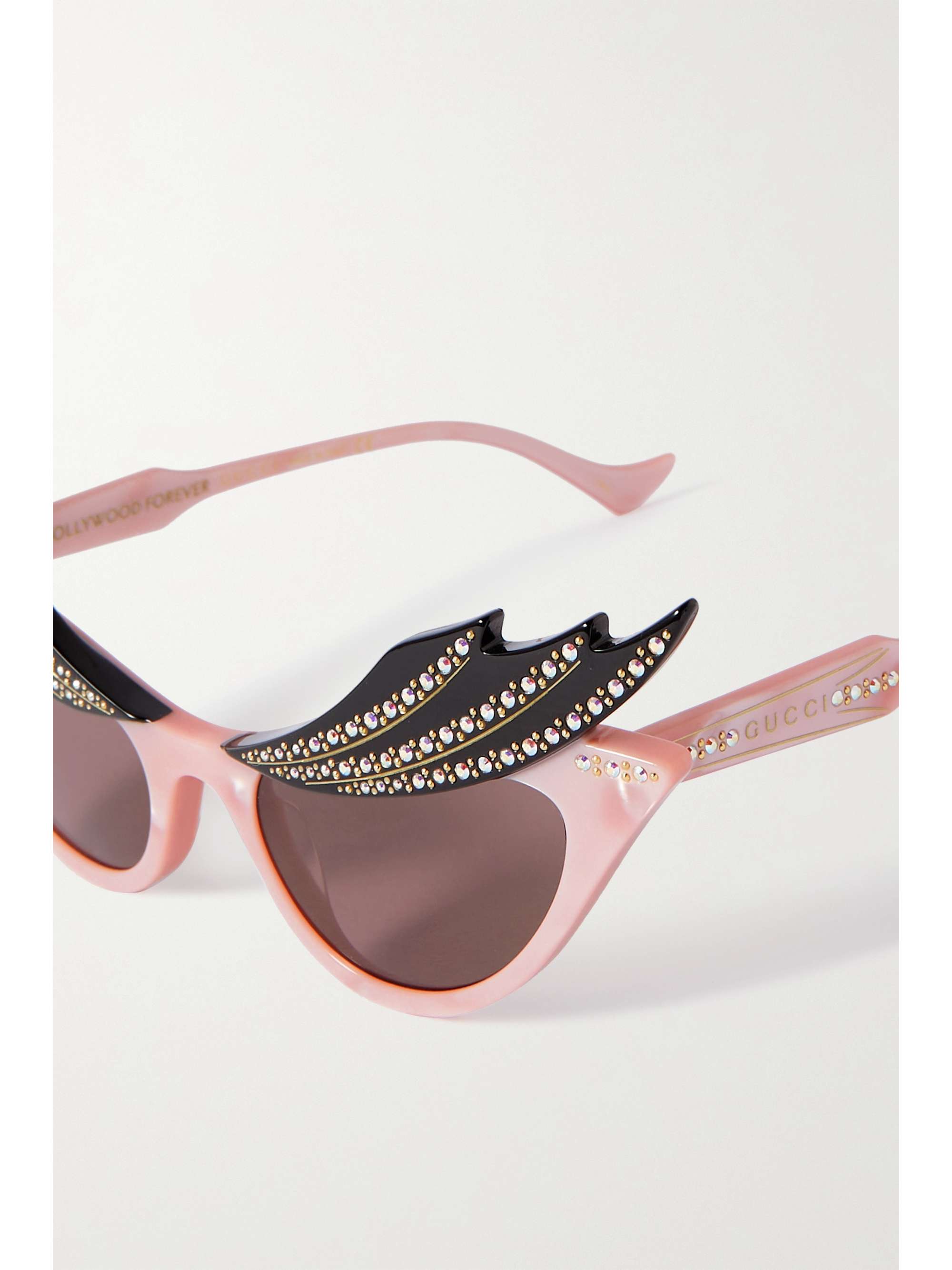 GUCCI EYEWEAR Cat-eye crystal-embellished acetate sunglasses