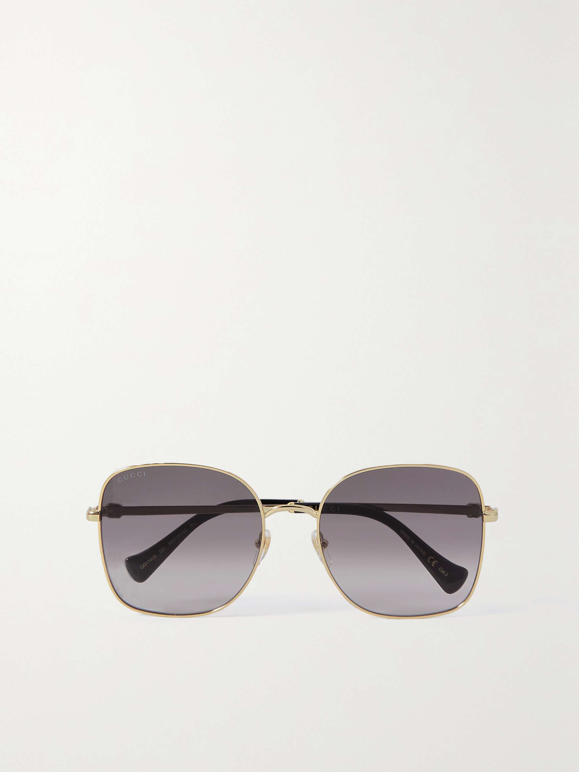 GUCCI EYEWEAR Oversized square-frame gold-tone sunglasses | NET-A-PORTER