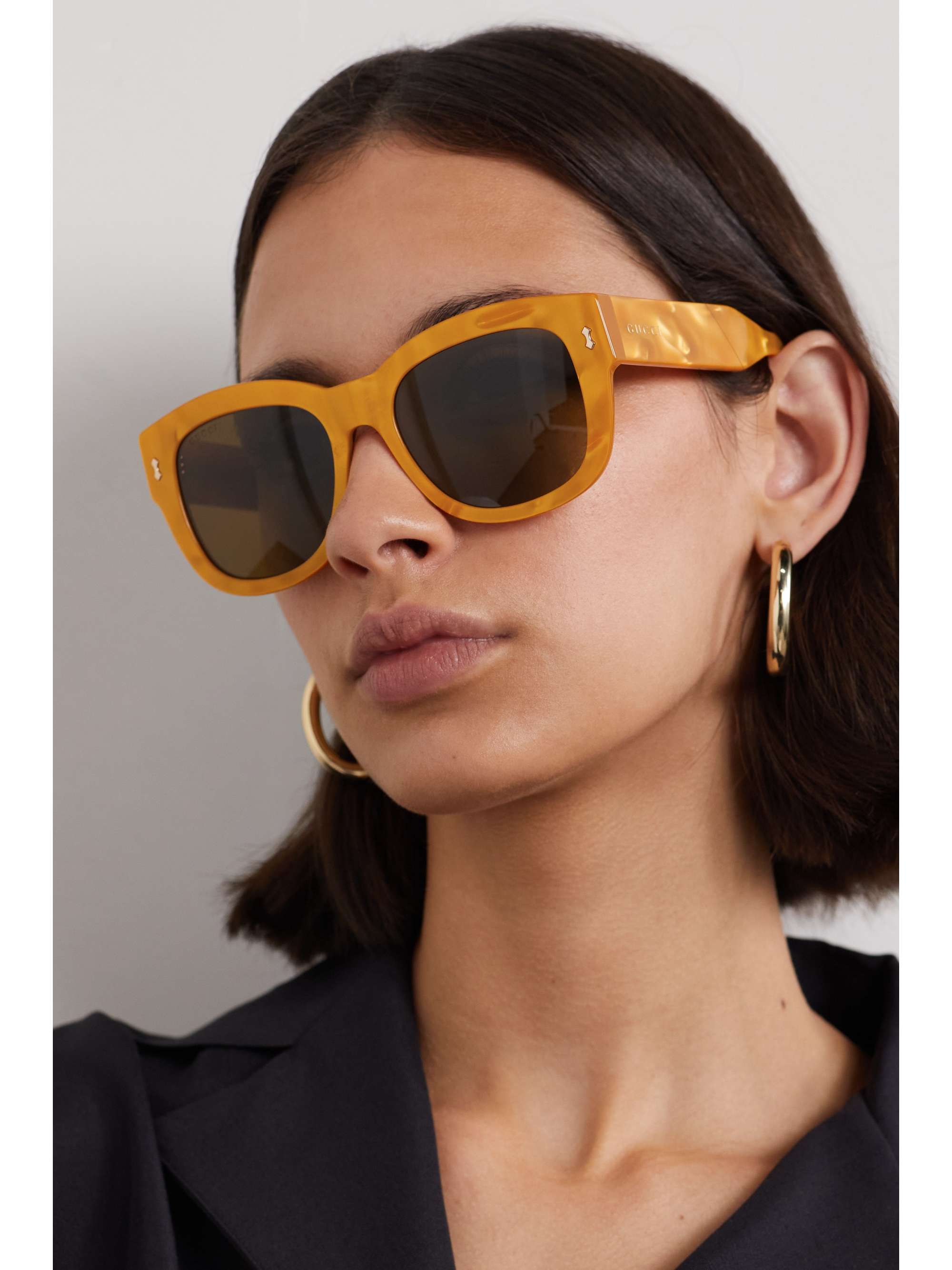 GUCCI EYEWEAR Square-frame tortoiseshell acetate sunglasses