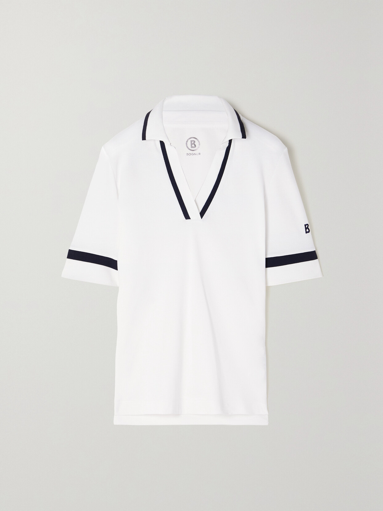 Bogner Elonie Striped Cotton-blend Piqué Golf Polo Shirt