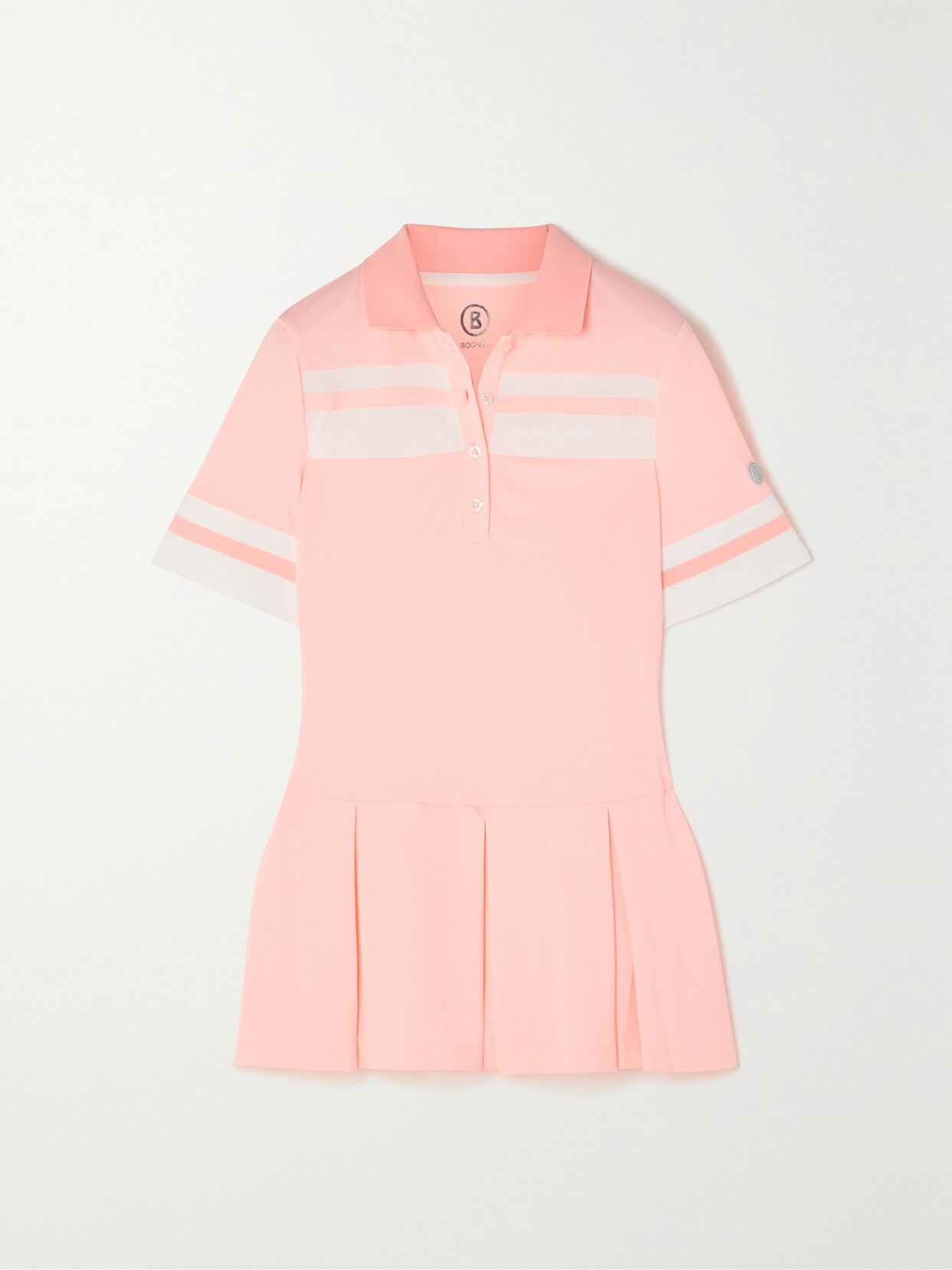 Bogner Senja Striped Piqué Golf Top In Pink