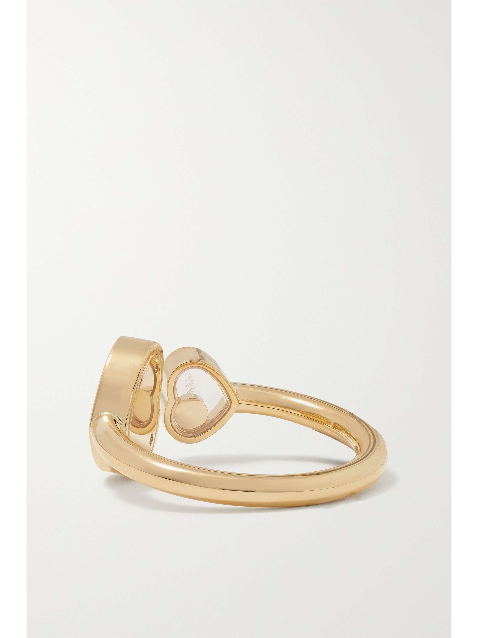 CHOPARD Happy 18-karat rose gold, carnelian and diamond ring