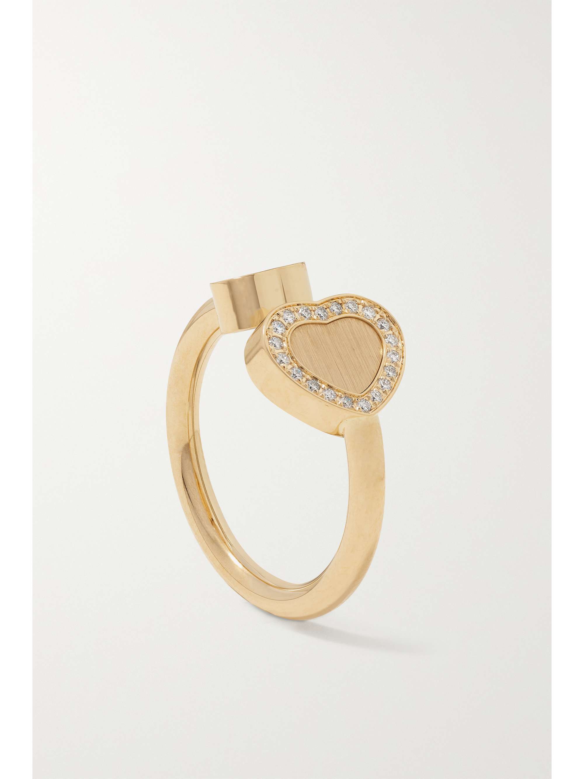 CHOPARD Happy 18-karat rose gold, carnelian and diamond ring