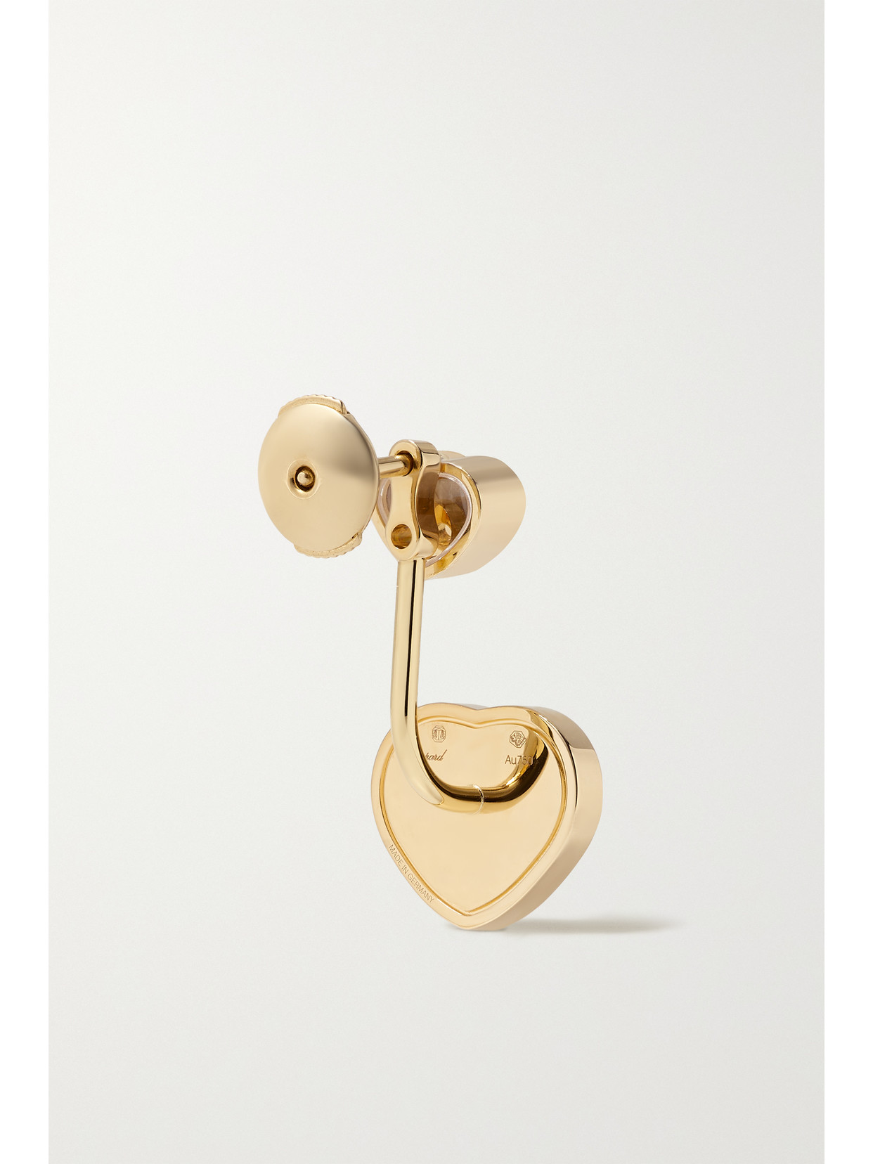 Chopard 18kt Yellow Gold Happy Hearts Diamond Earrings In Gold