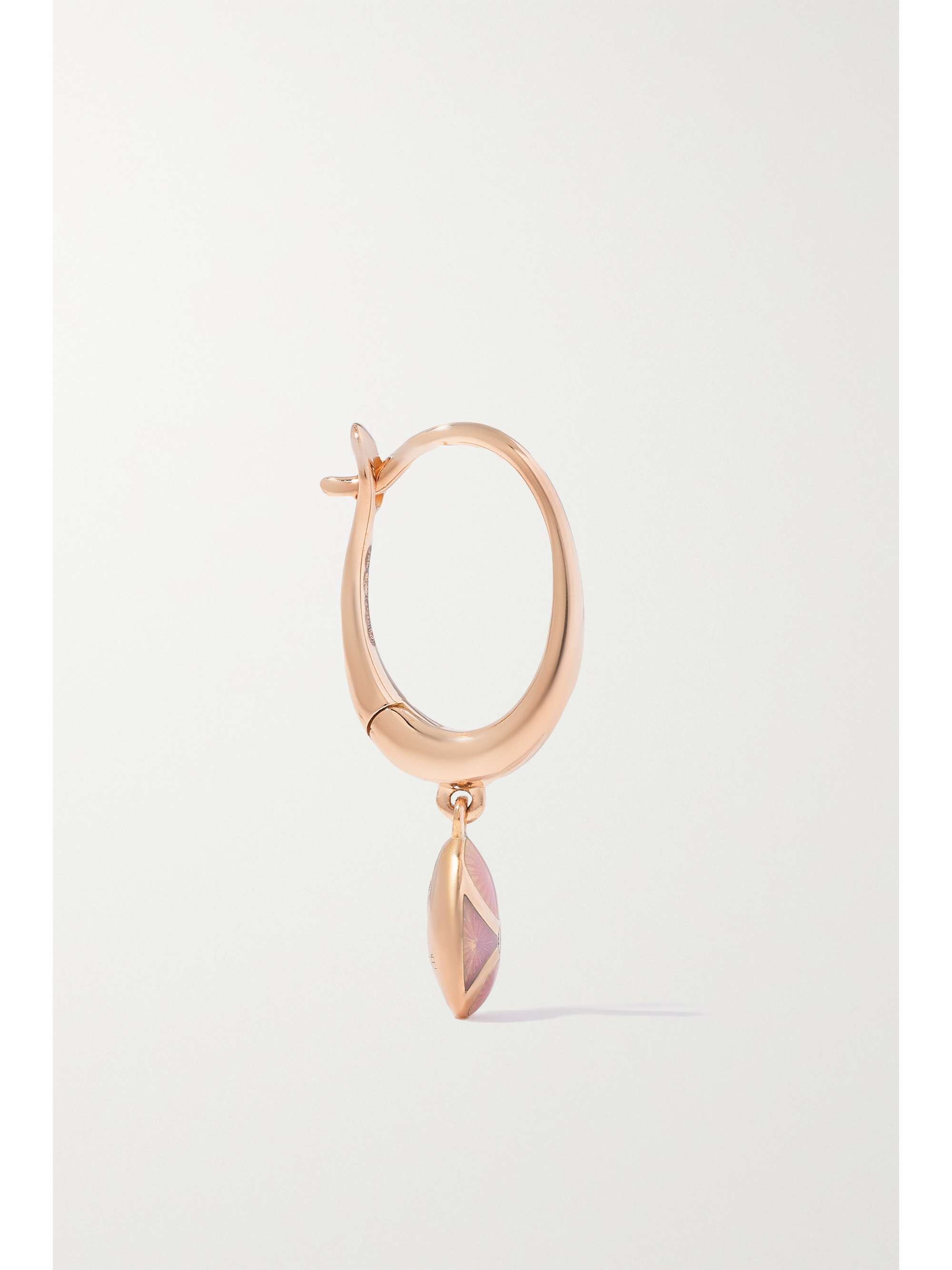 FABERGÉ Palais Tsarskoye Selo 18-karat rose gold, enamel and diamond hoop earrings