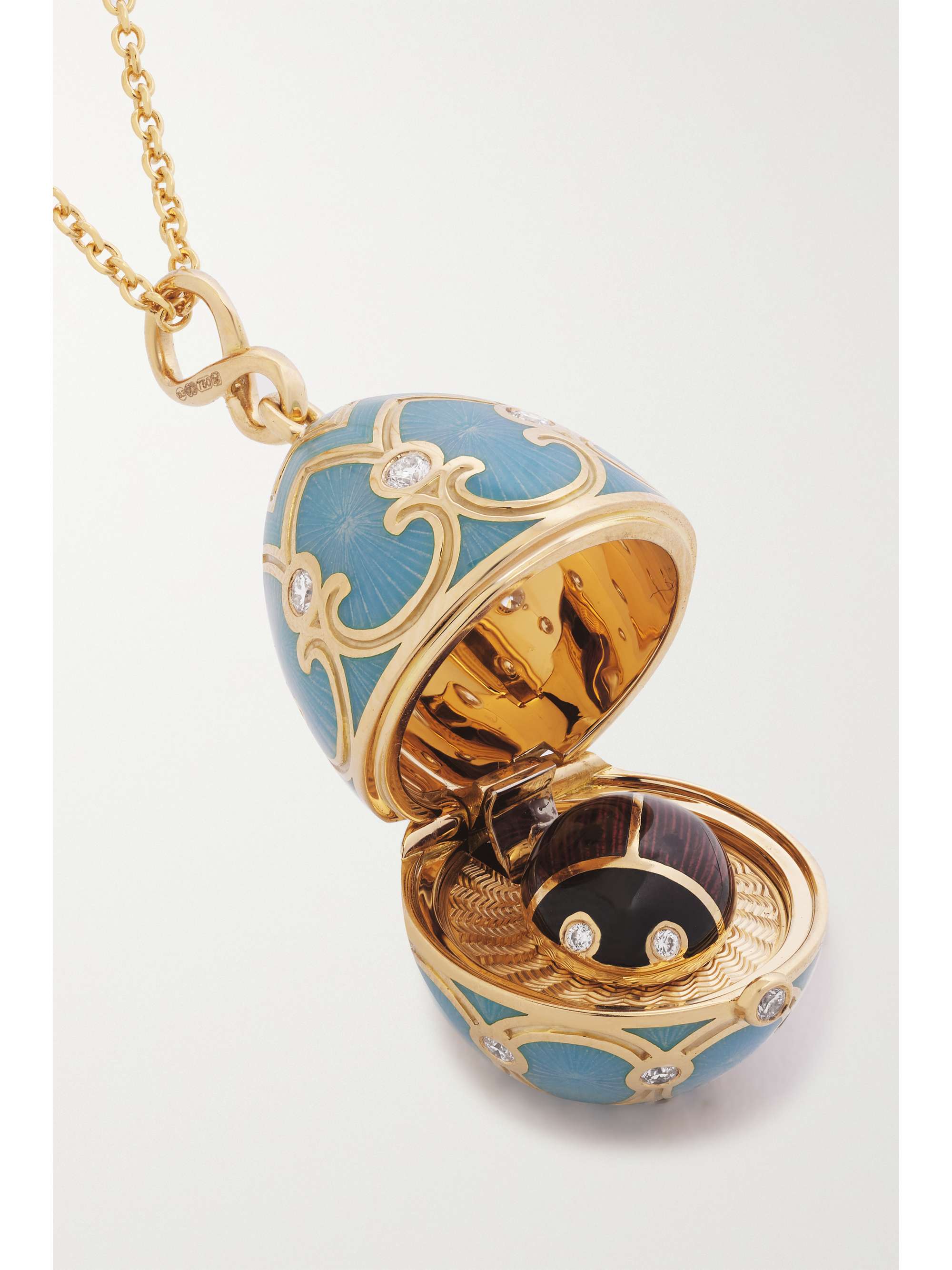 FABERGÉ Heritage 18-karat gold, enamel and diamond necklace
