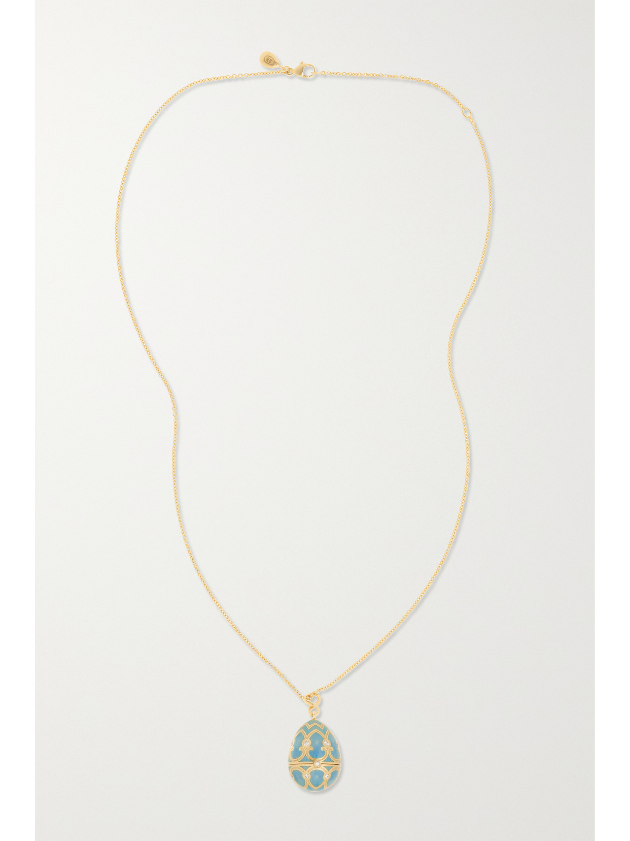 Shop Fabergé Heritage 18-karat Gold, Enamel And Diamond Necklace