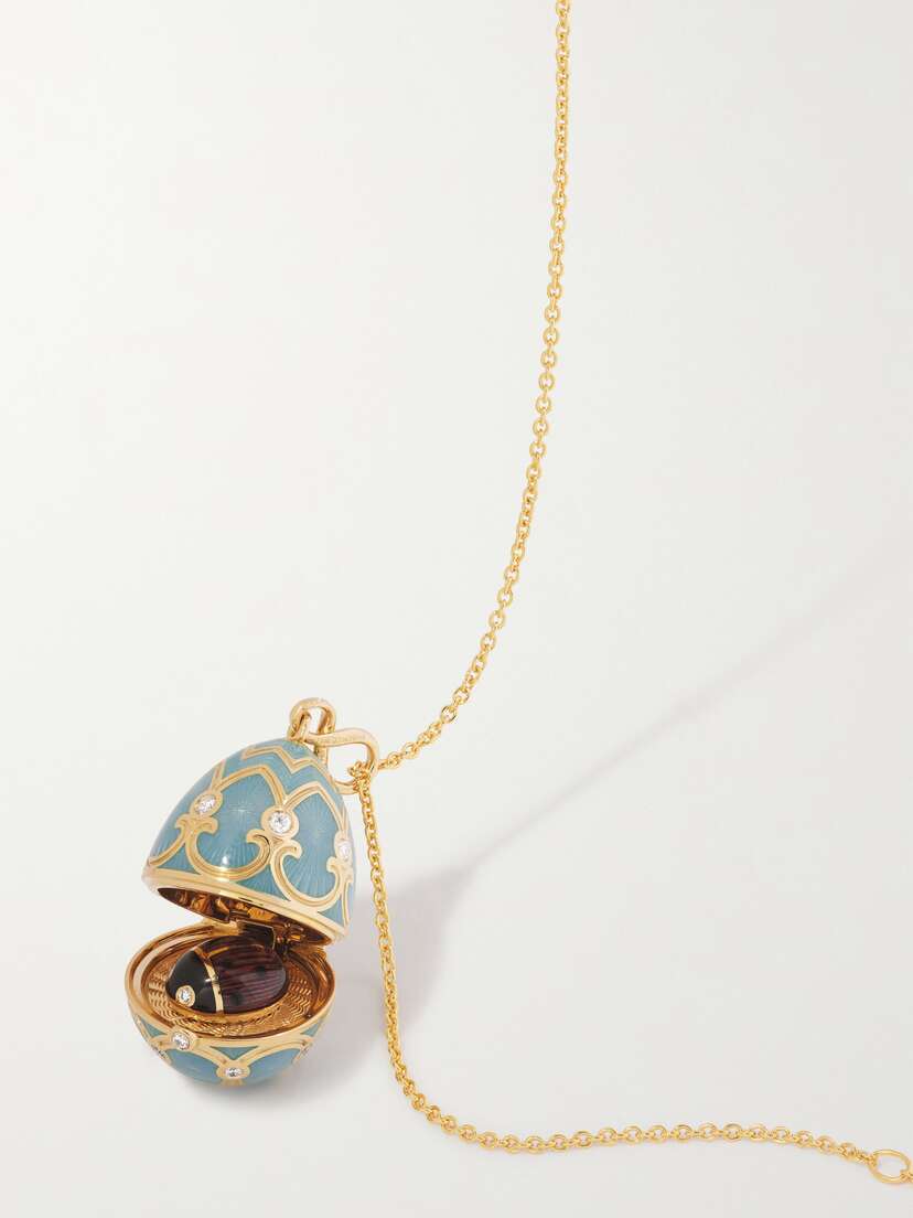 Fabergé Heritage 18-karat Gold, Enamel And Diamond Necklace