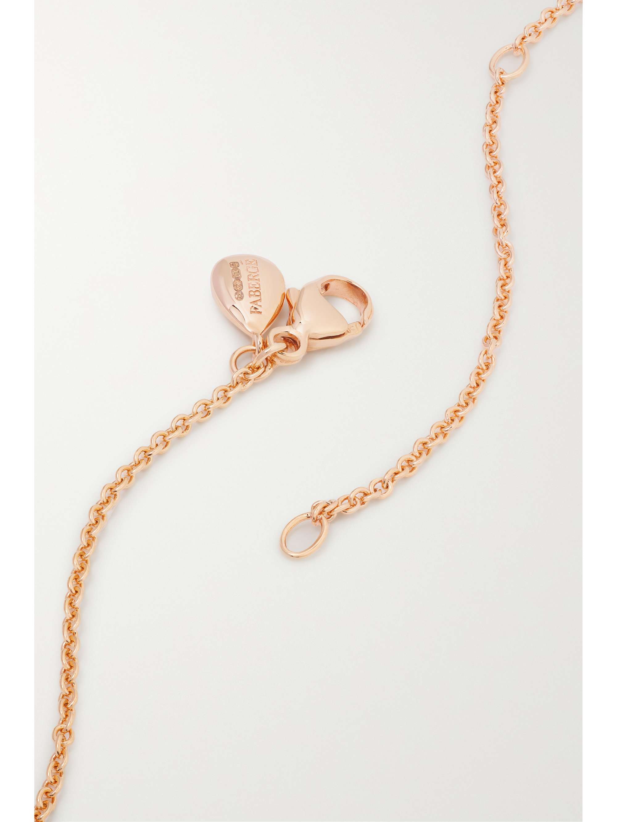 FABERGÉ Essence 18-karat rose gold, ruby and diamond necklace