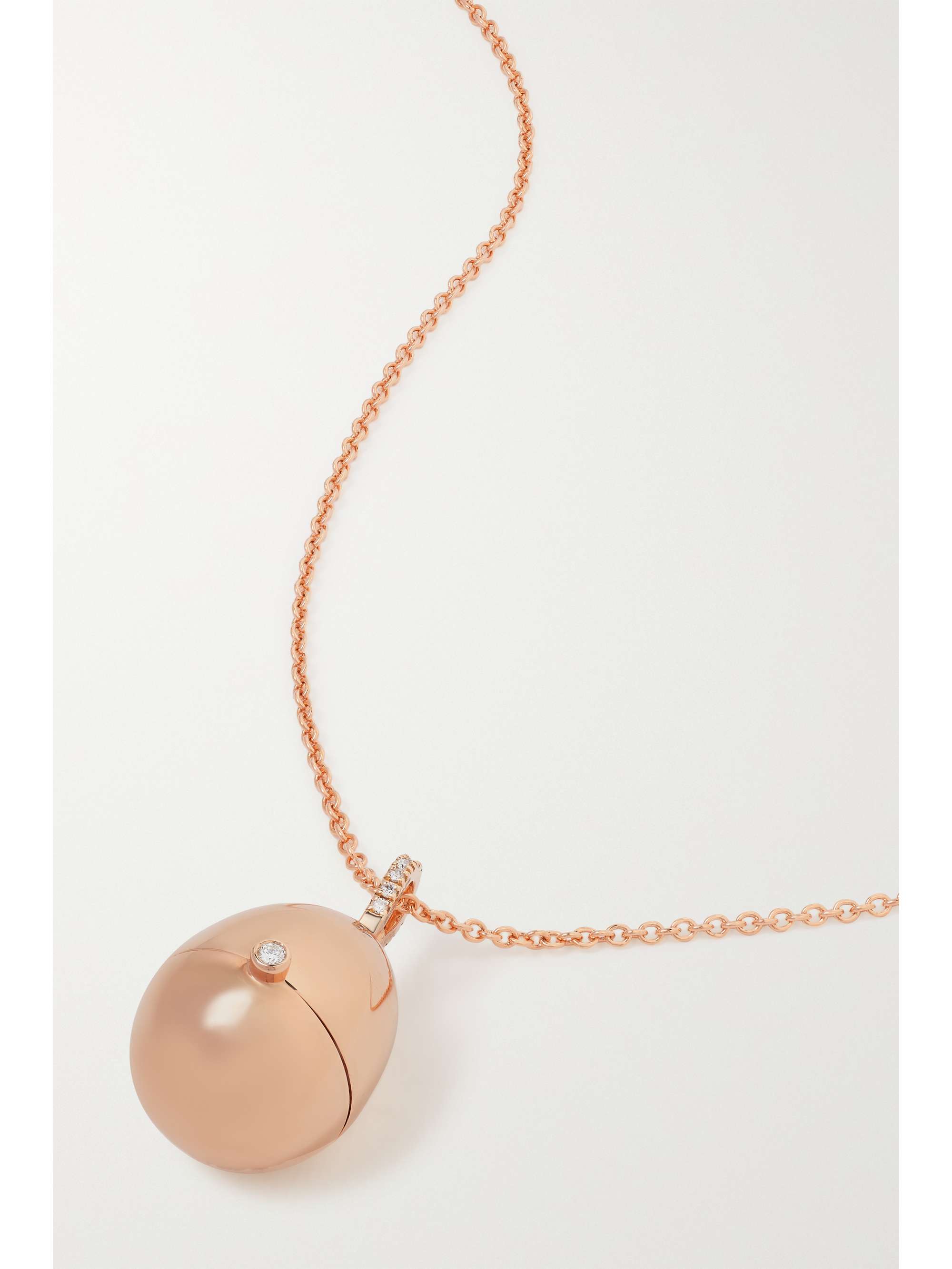 FABERGÉ Essence 18-karat rose gold, ruby and diamond necklace