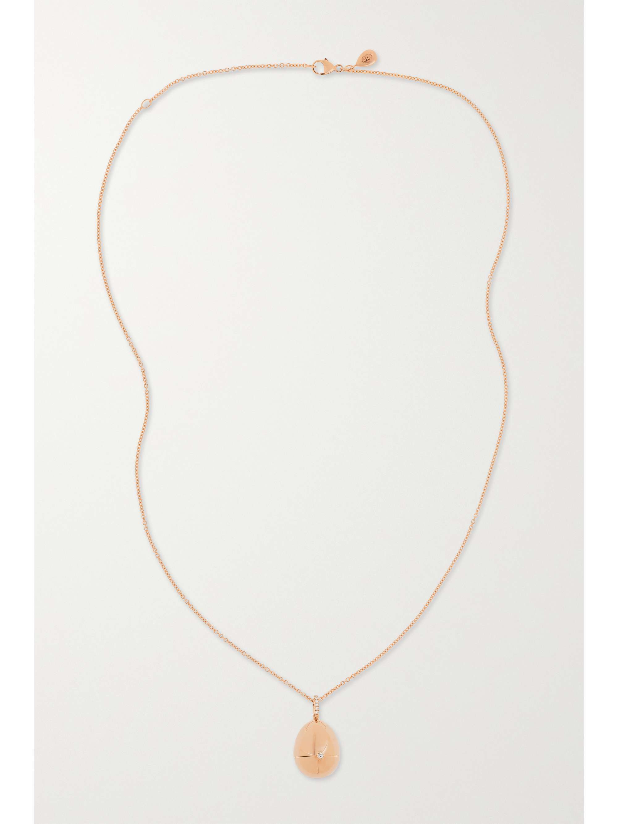 FABERGÉ Essence 18-karat rose gold, ruby and diamond necklace