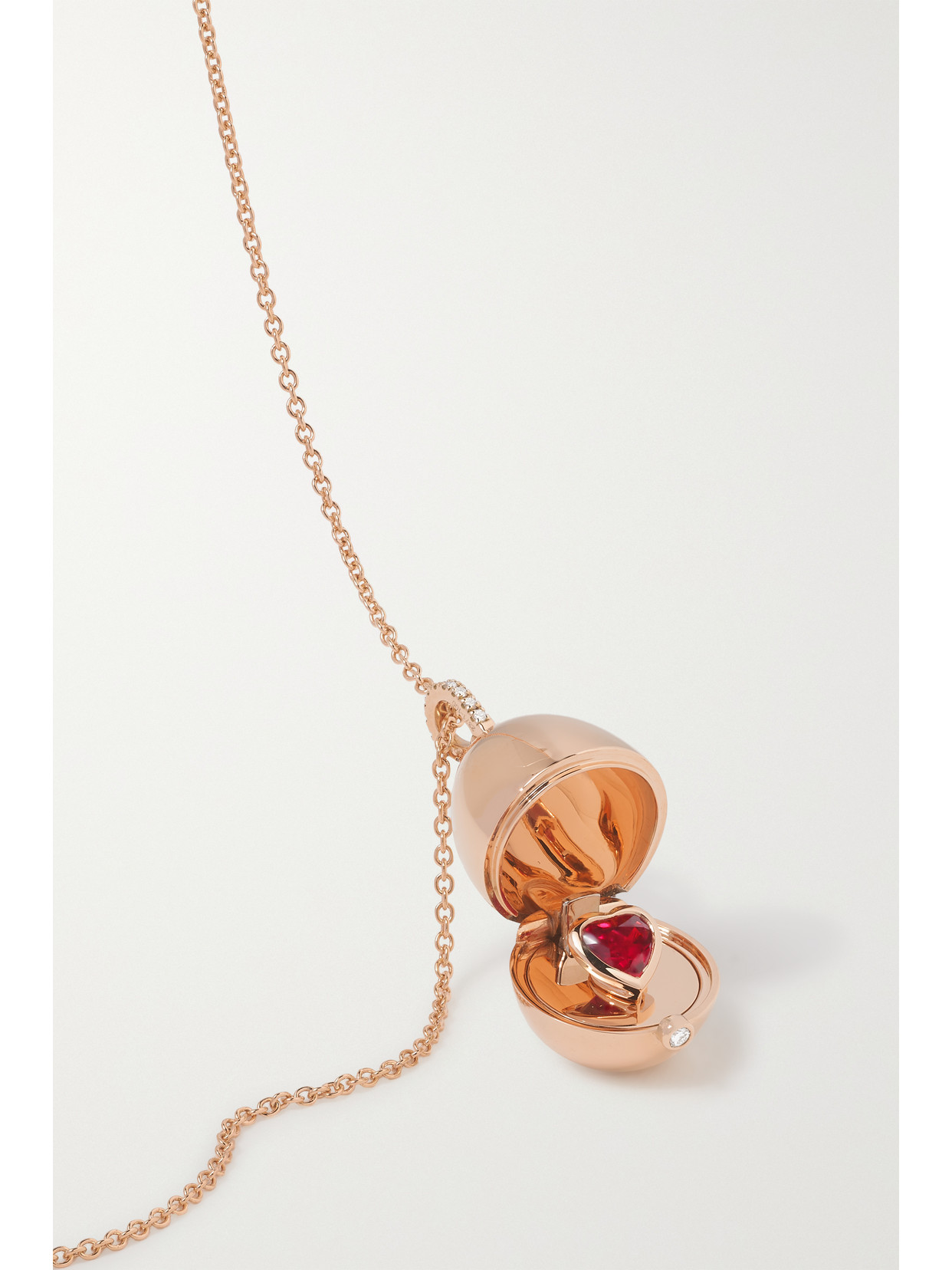 Fabergé Essence 18-karat Rose Gold, Ruby And Diamond Necklace