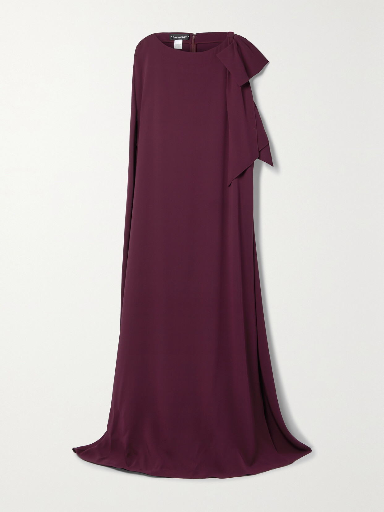 Oscar de la Renta - Cutout Draped Stretch-silk Gown - Burgundy