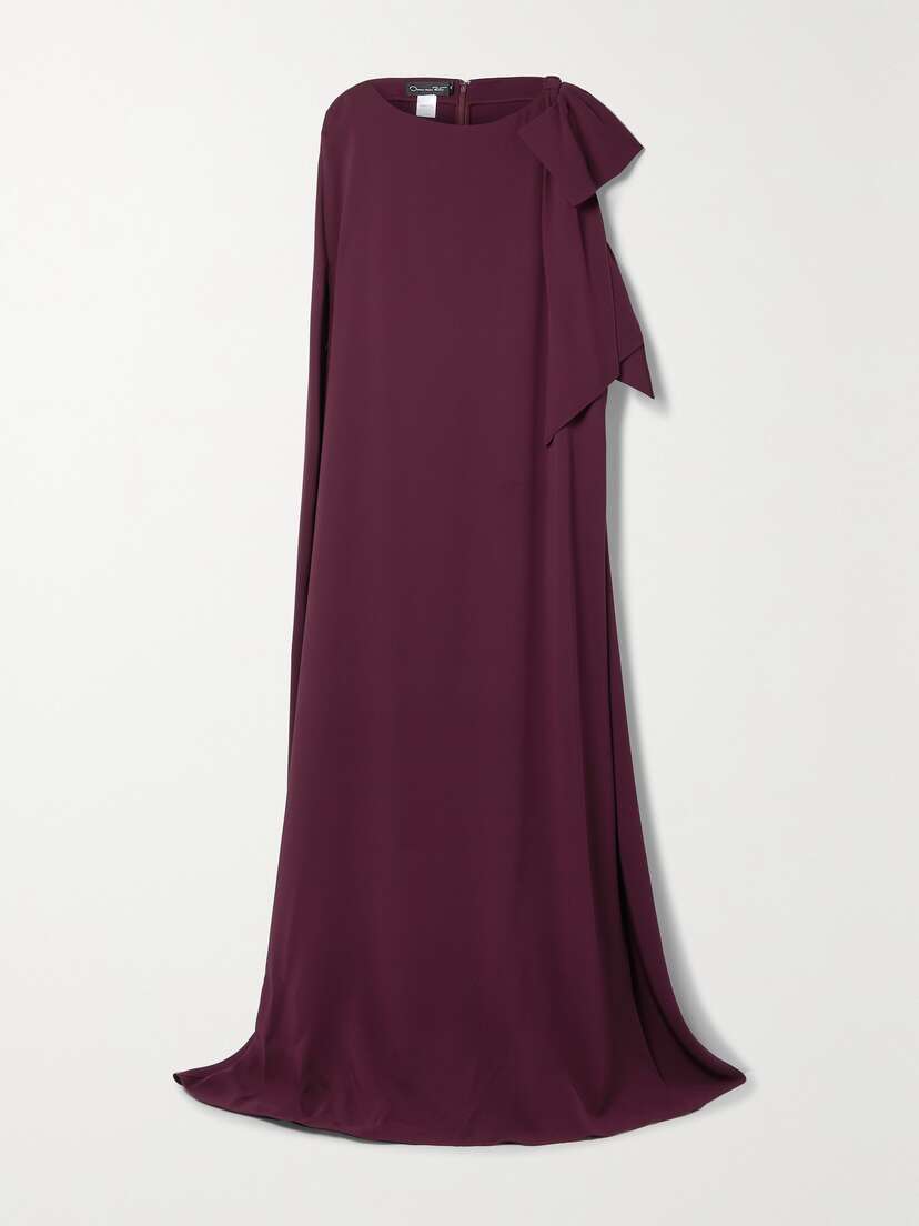 Oscar de la Renta Cutout Draped Stretch-silk Gown - x large
