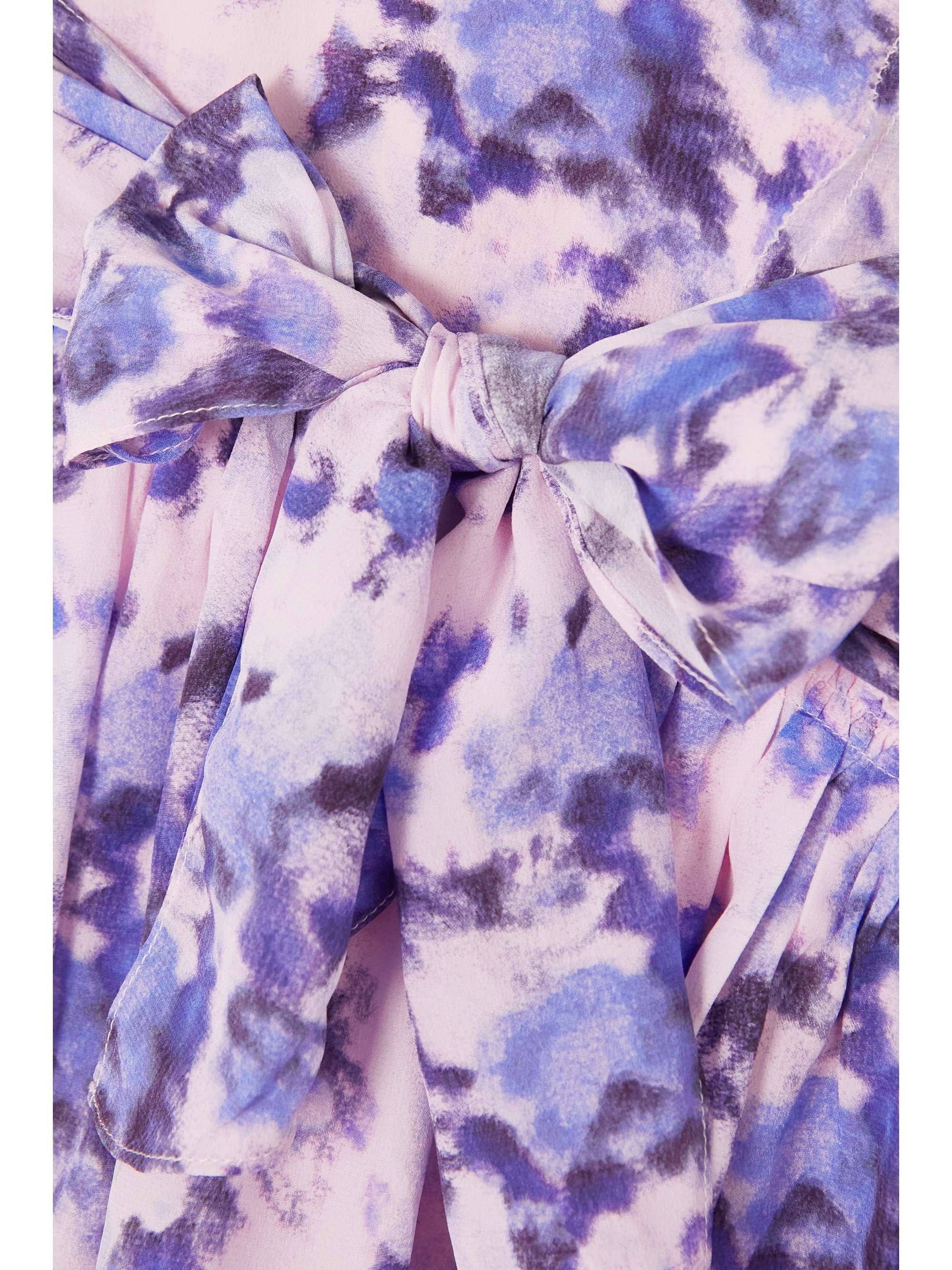 ISABEL MARANT Filao bow-detailed gathered printed silk crepe de chine mini skirt