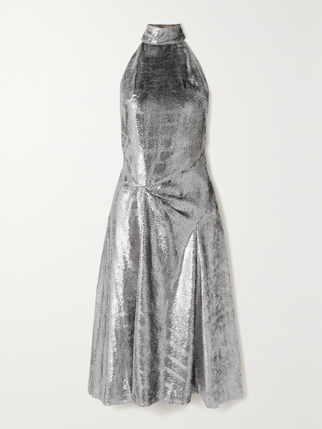 Isabel Marant - Naionea Draped Lamé Halterneck Dress - Silver