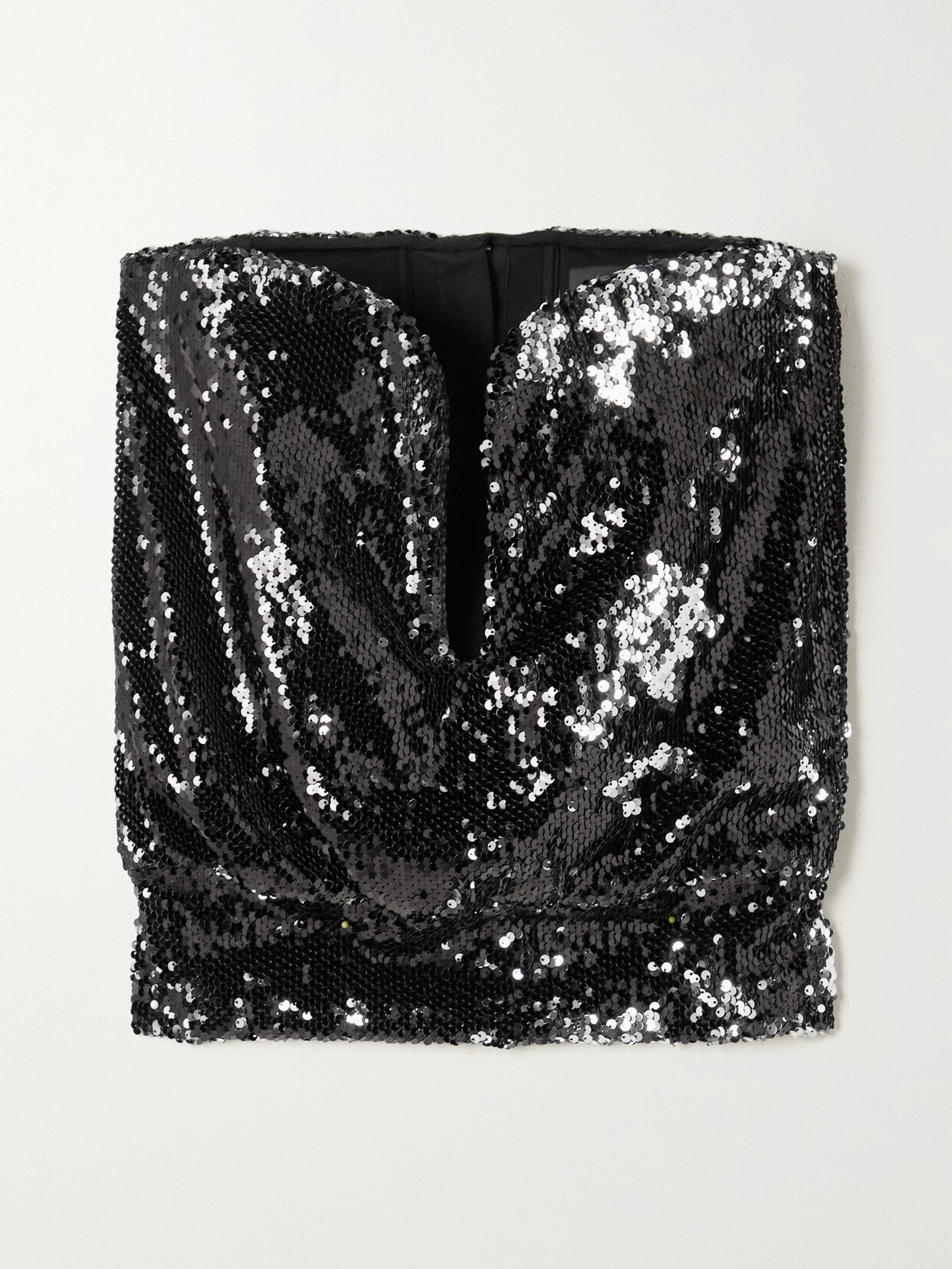 Isabel Marant Mandy Strapless Sequined Crepe Top In Silber