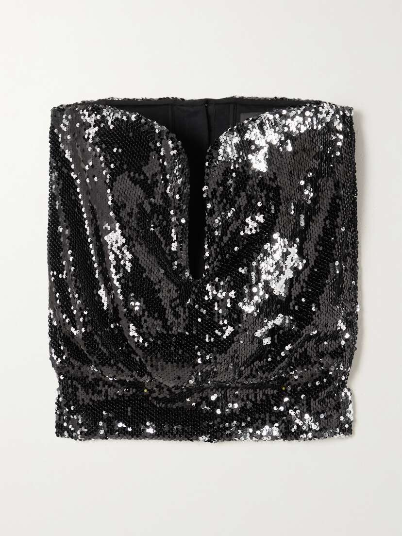Isabel Marant Mandy Strapless Sequined Crepe Top