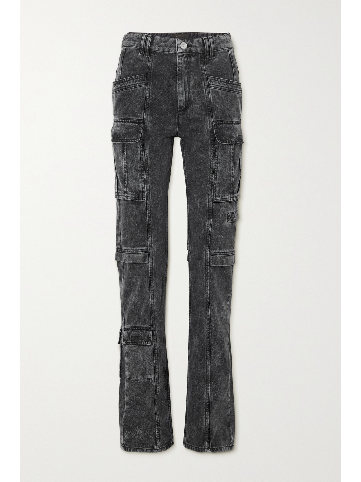 Isabel Marant Vokayo Utility Straight Leg Nonstretch Jeans In Black