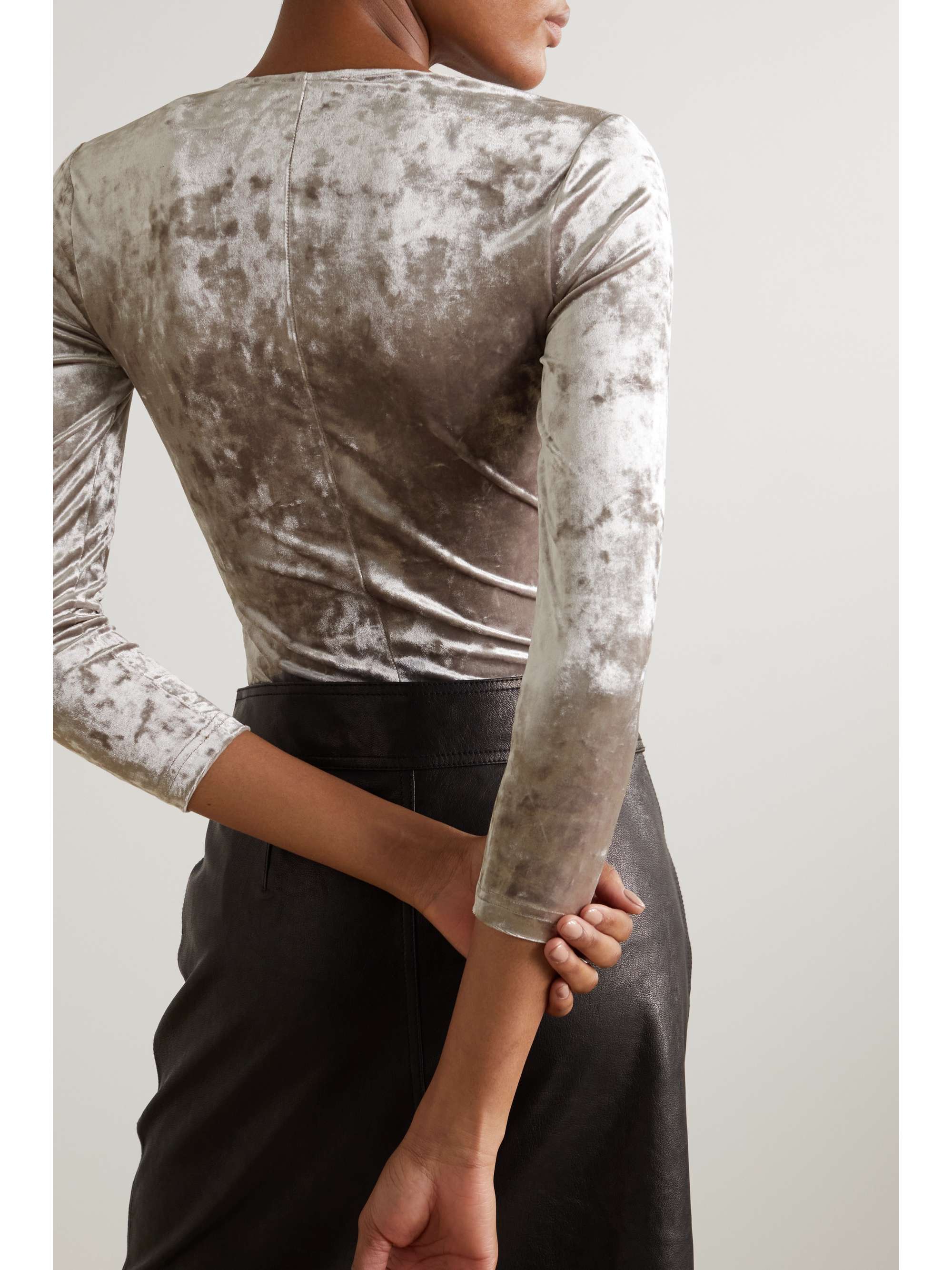 ISABEL MARANT Gubaia knotted stretch crushed-velvet top