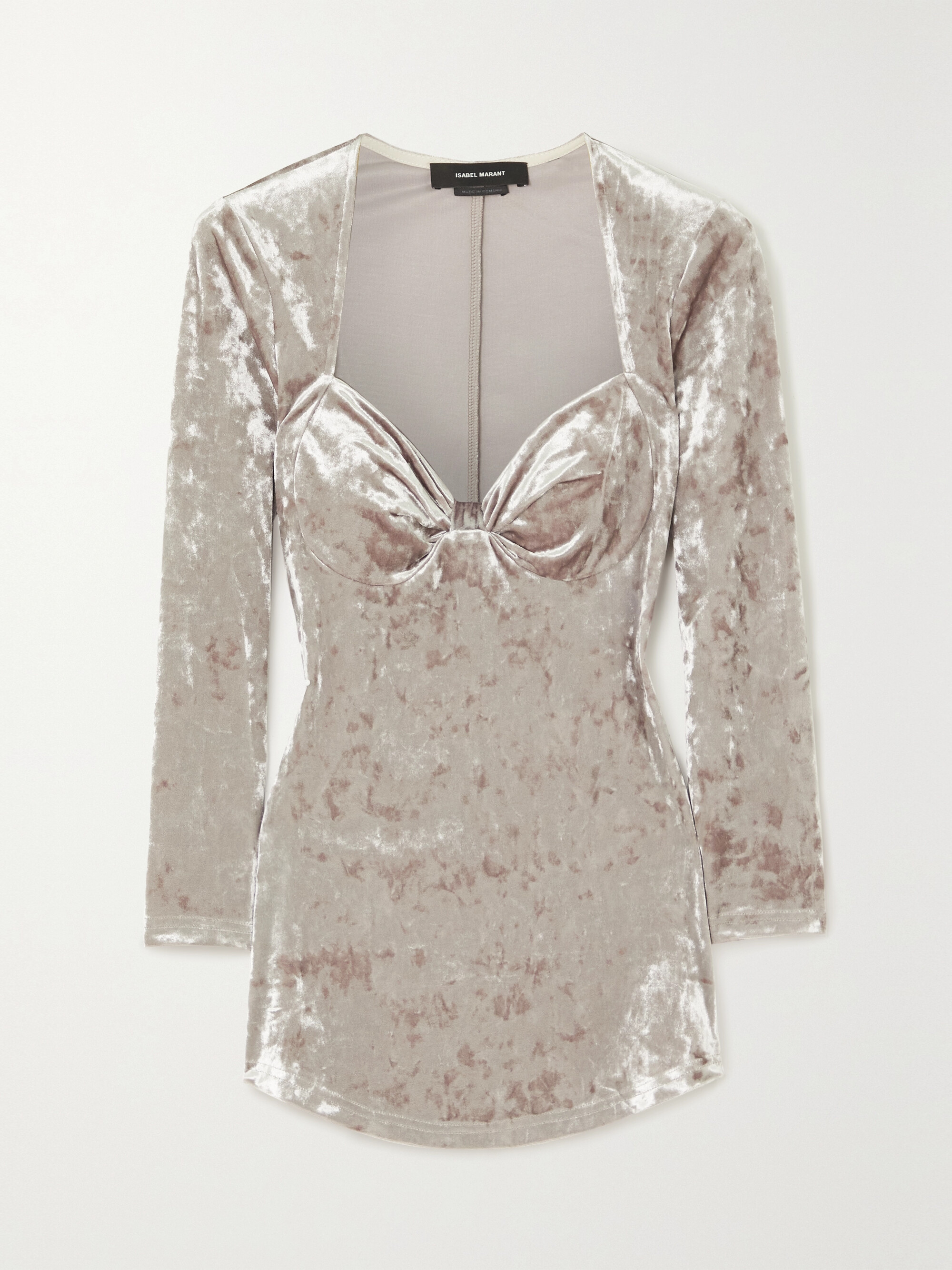 Isabel Marant Gubaia knotted stretch crushed-velvet top thumbnail