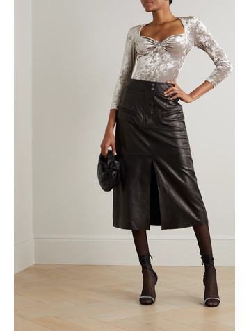Isabel Marant Gubaia knotted stretch crushed-velvet top