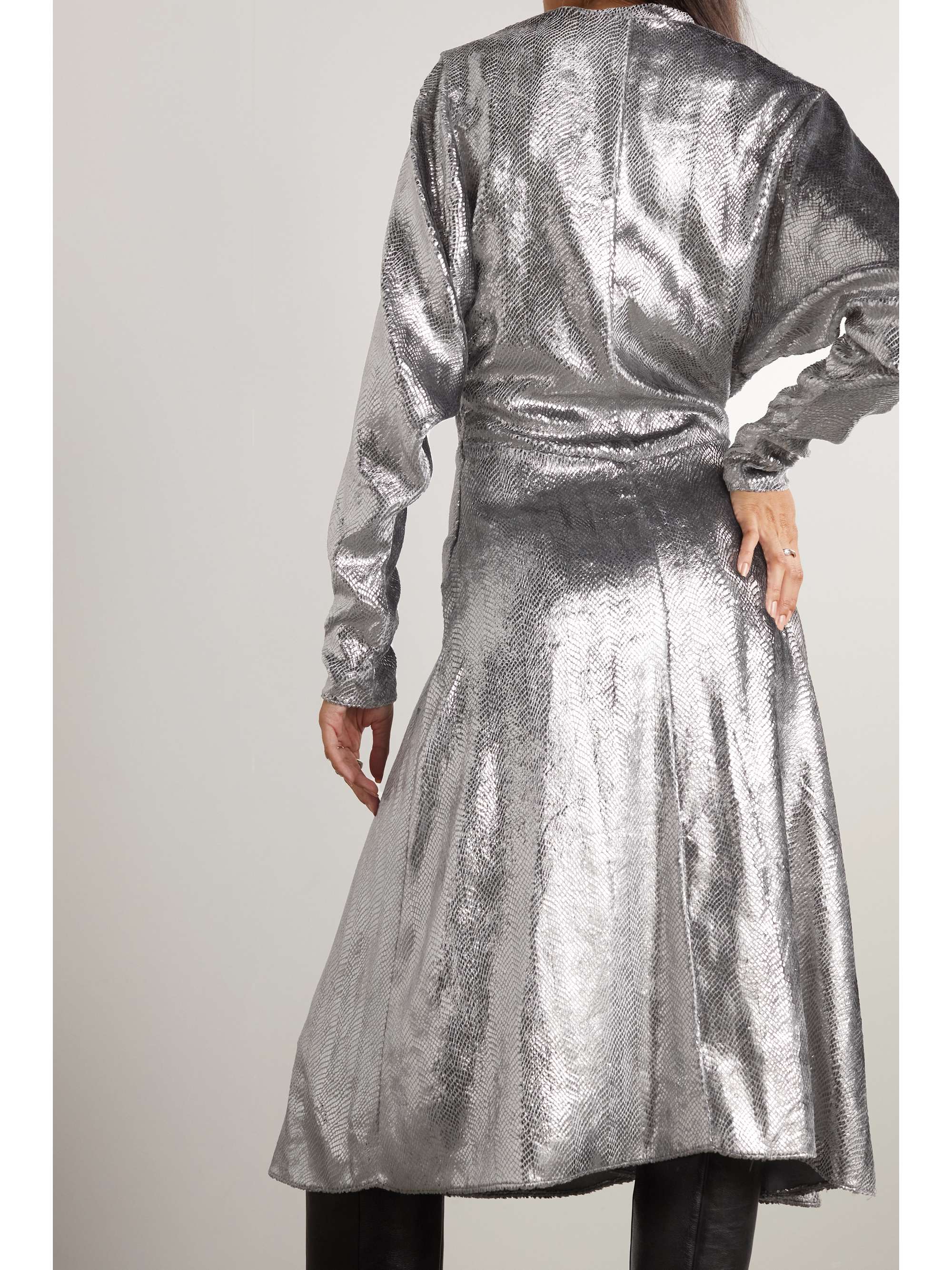ISABEL MARANT Courtneya wrap-effect lamé midi dress