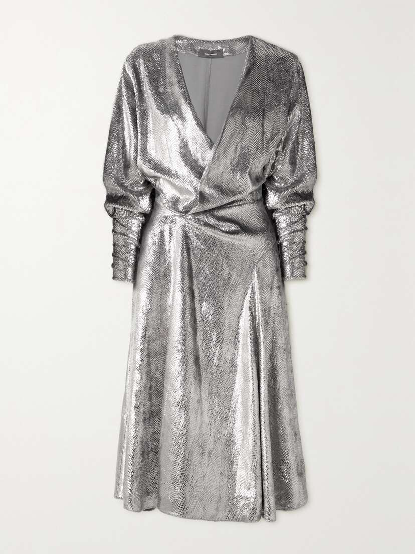Isabel Marant Courtneya Wrap-effect Lamé Midi Dress