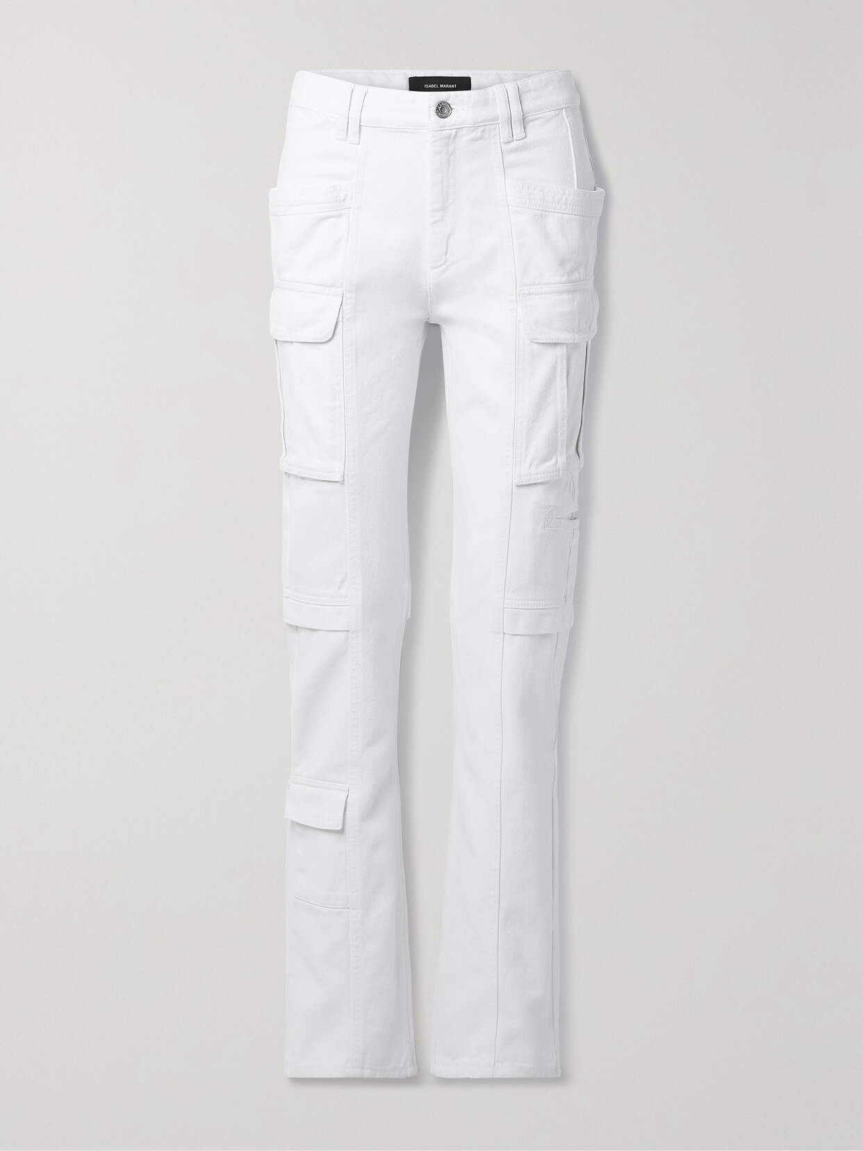 Isabel Marant Vokayo Mid-rise Straight-leg Cargo Pants In White