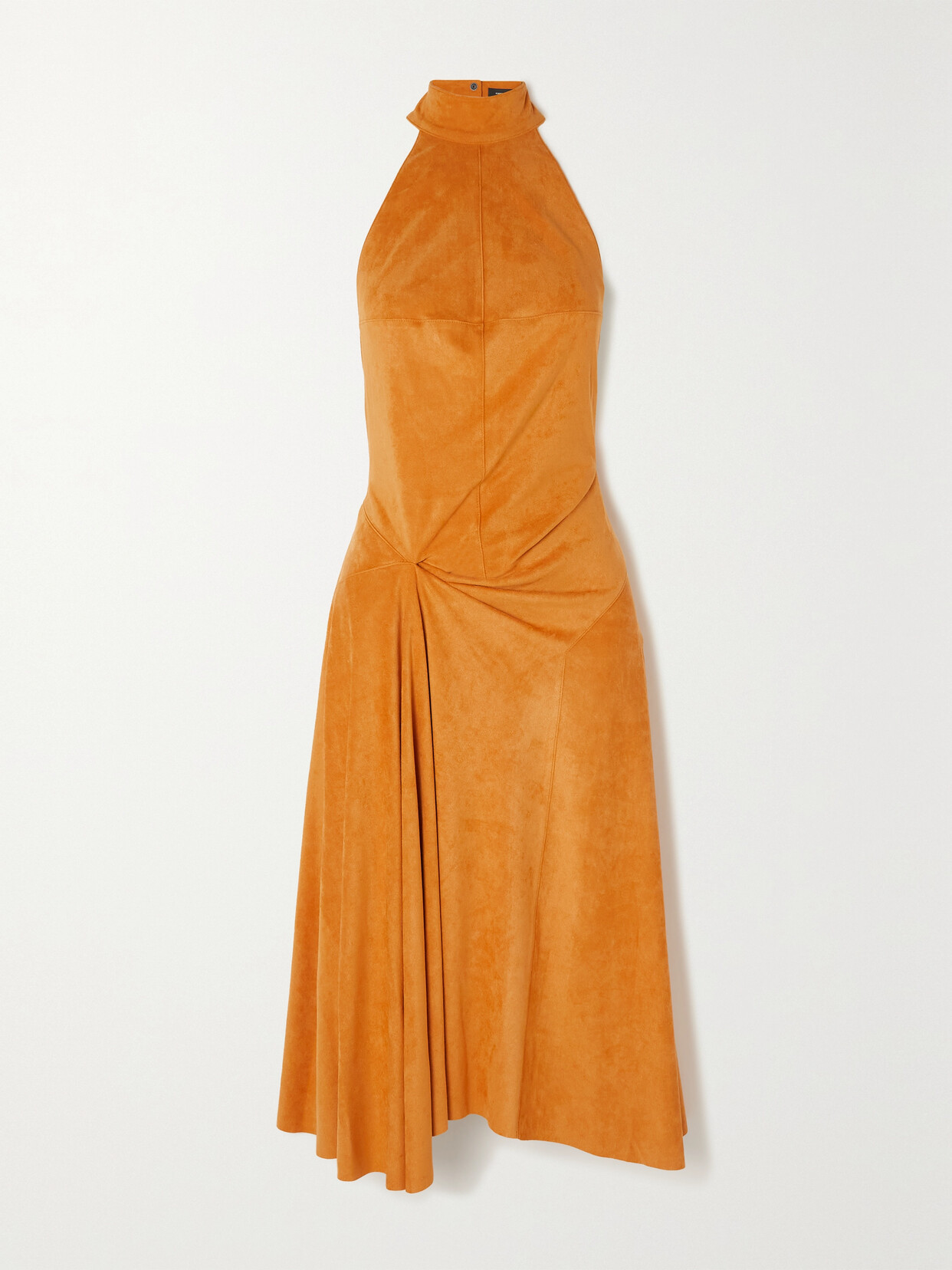 Isabel Marant - Calypso Draped Vegan Suede Halterneck Midi Dress - Neutrals