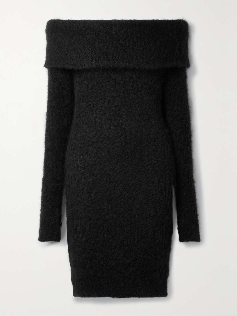 Isabel Marant Aria Off-the-shoulder Brushed Knitted Mini Dress