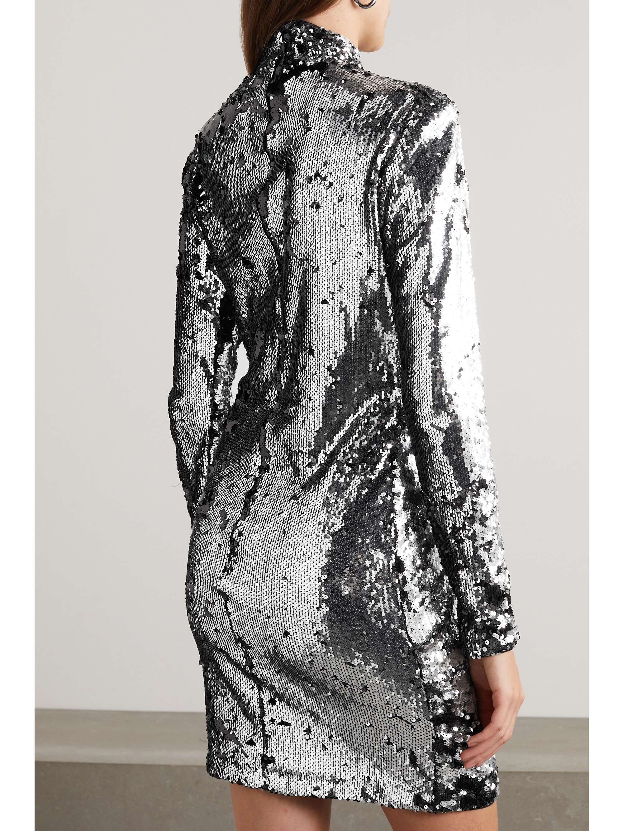 ISABEL MARANT Mini-robe en jersey de coton à sequins, fronces et découpes Marnela
