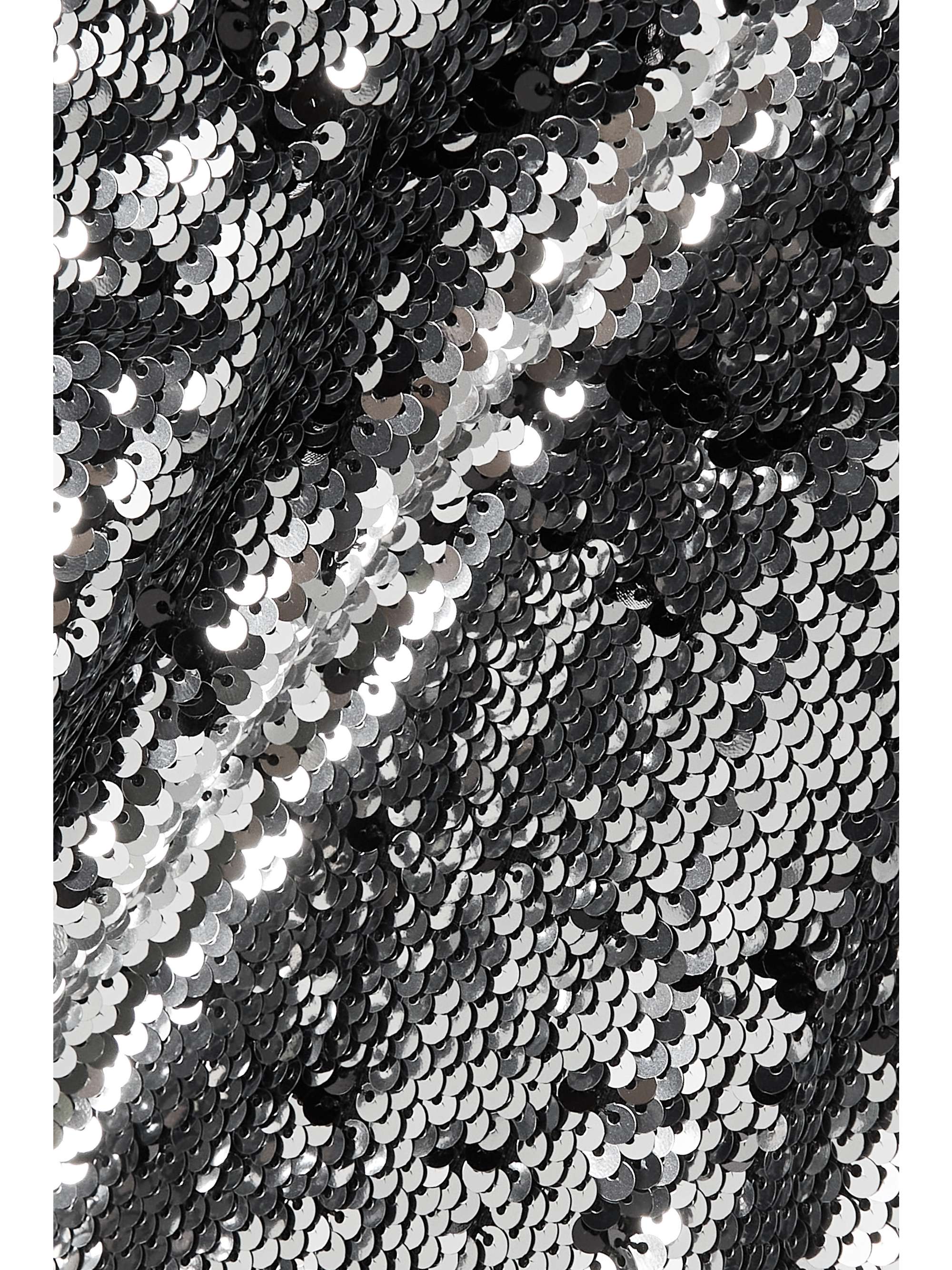ISABEL MARANT Mini-robe en jersey de coton à sequins, fronces et découpes Marnela