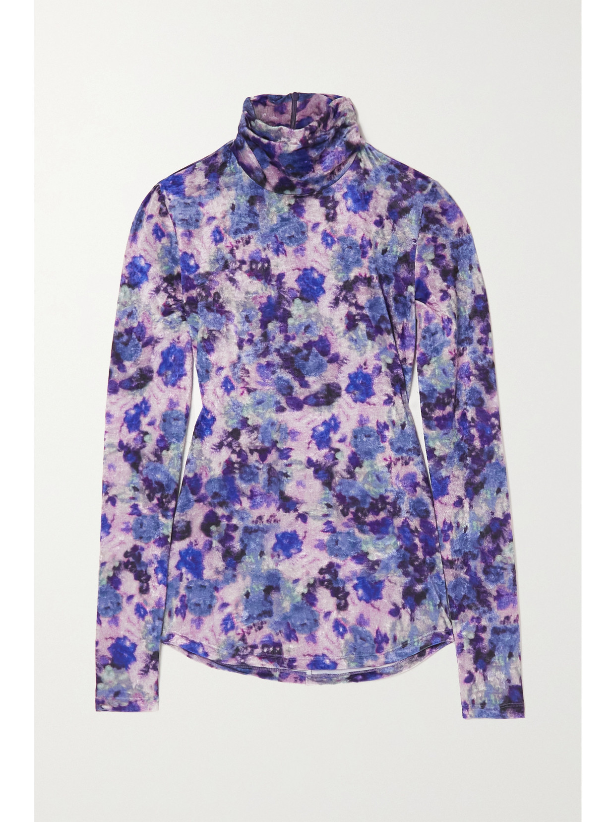 Isabel Marant - Giloyela Printed Stretch-velvet Turtleneck Top - Purple