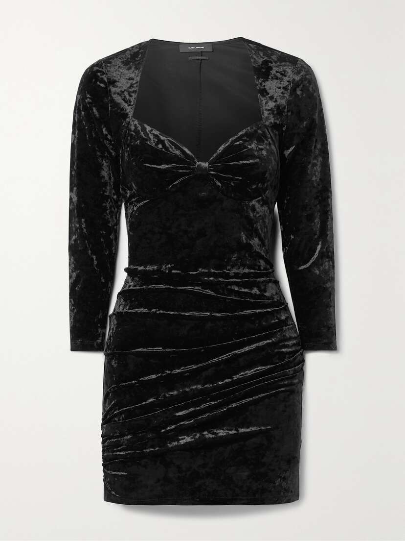Isabel Marant Goji Stretch Crushed-velvet Mini Dress