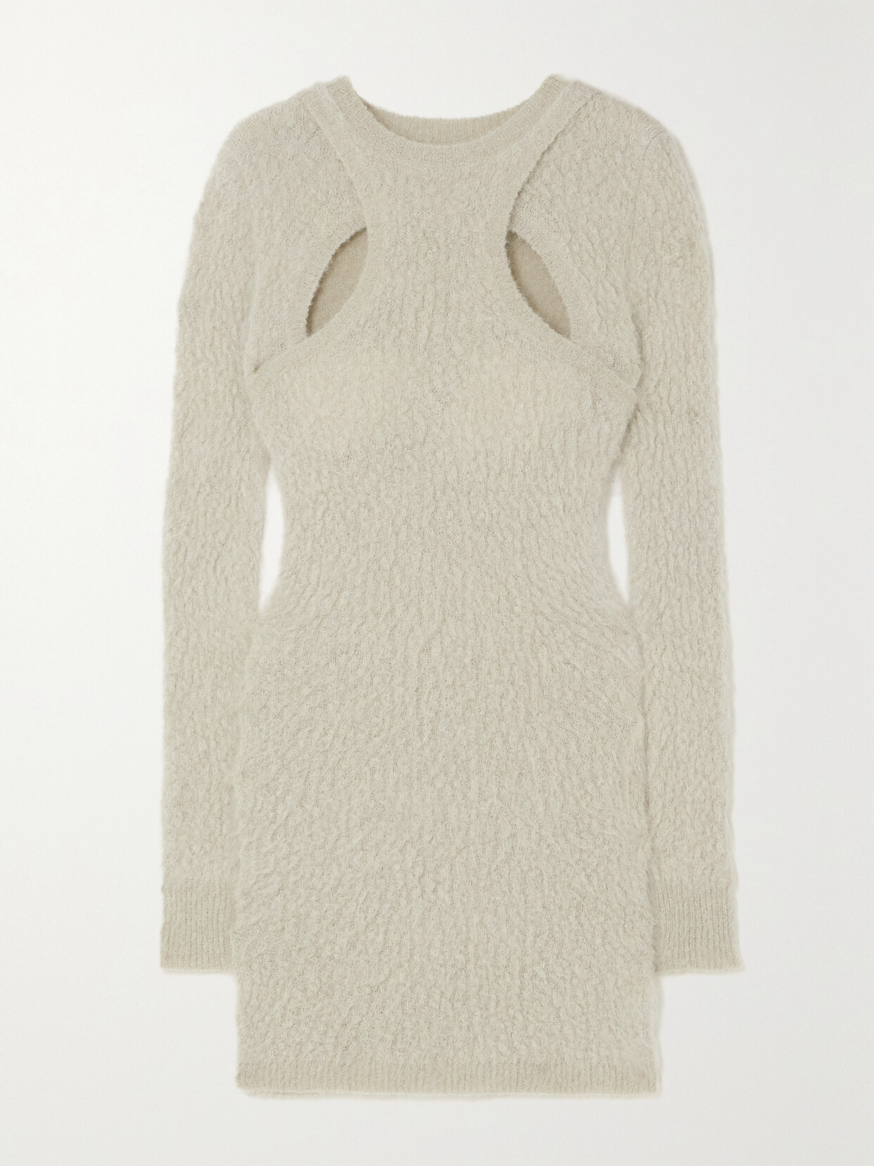Isabel Marant - Alfie Cutout Brushed Mohair-blend Mini Dress - Gray