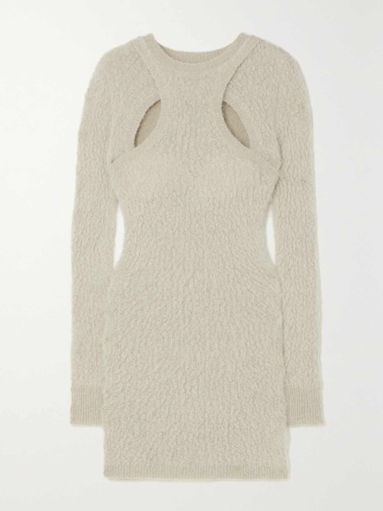 Isabel Marant - Alfie Cutout Brushed Mohair-blend Mini Dress - Gray