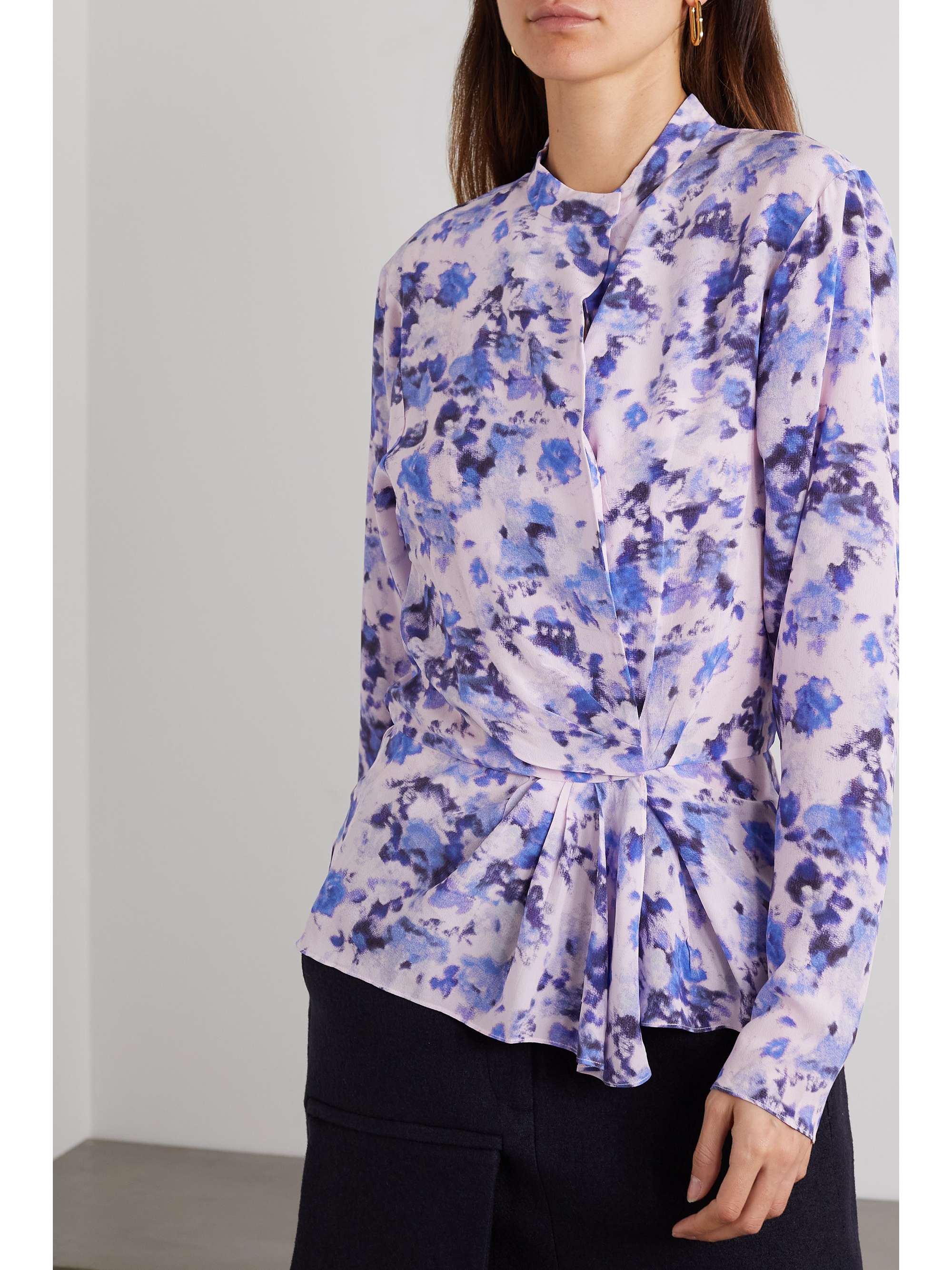 ISABEL MARANT Fidaje floral-print silk crepe de chine gathered blouse