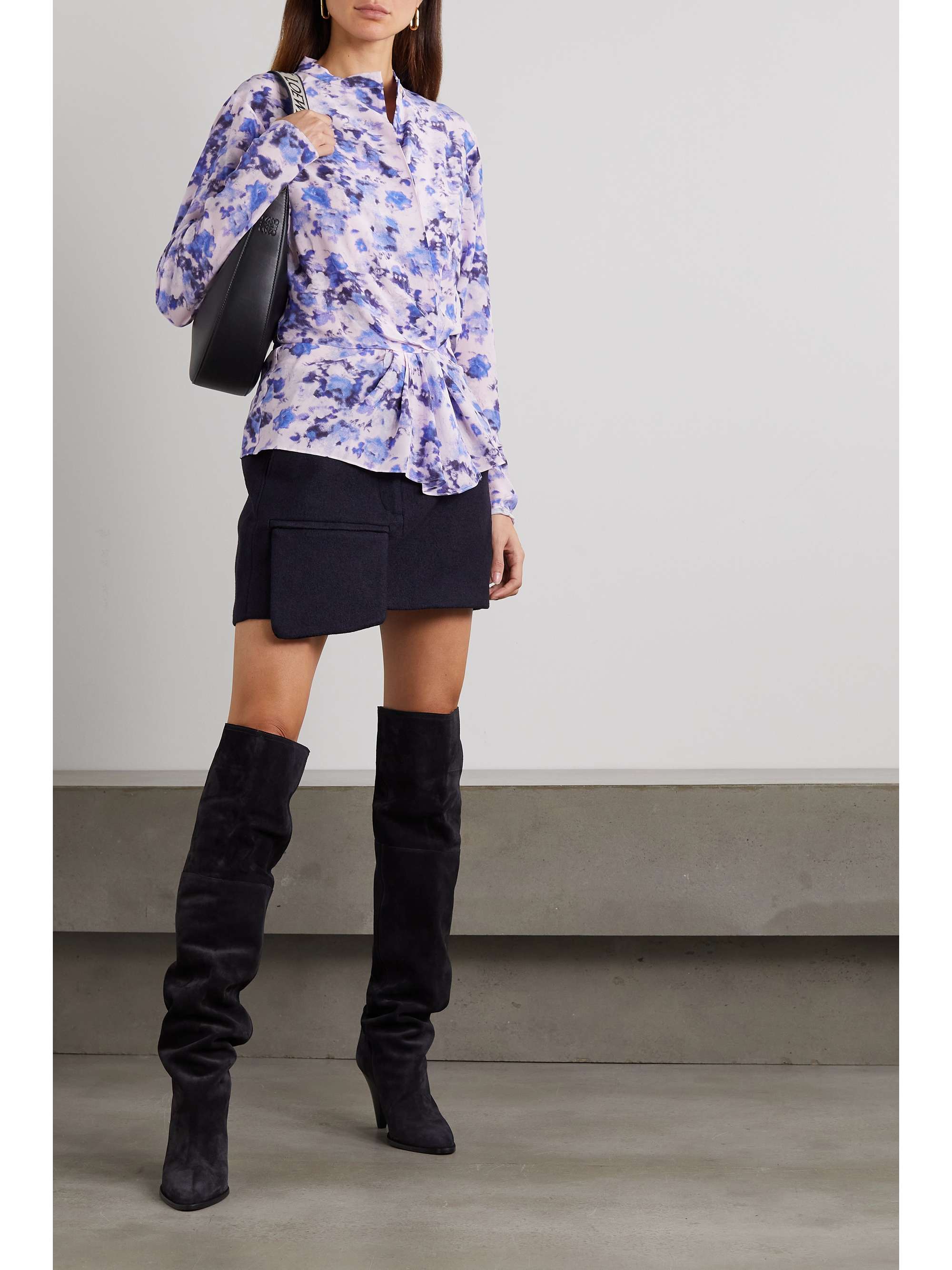 ISABEL MARANT Fidaje floral-print silk crepe de chine gathered blouse