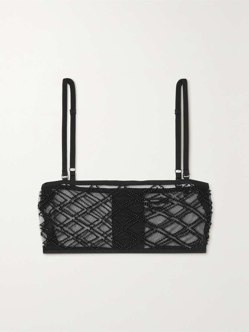 Isabel Marant Kienora Embellished Tulle Bra Top