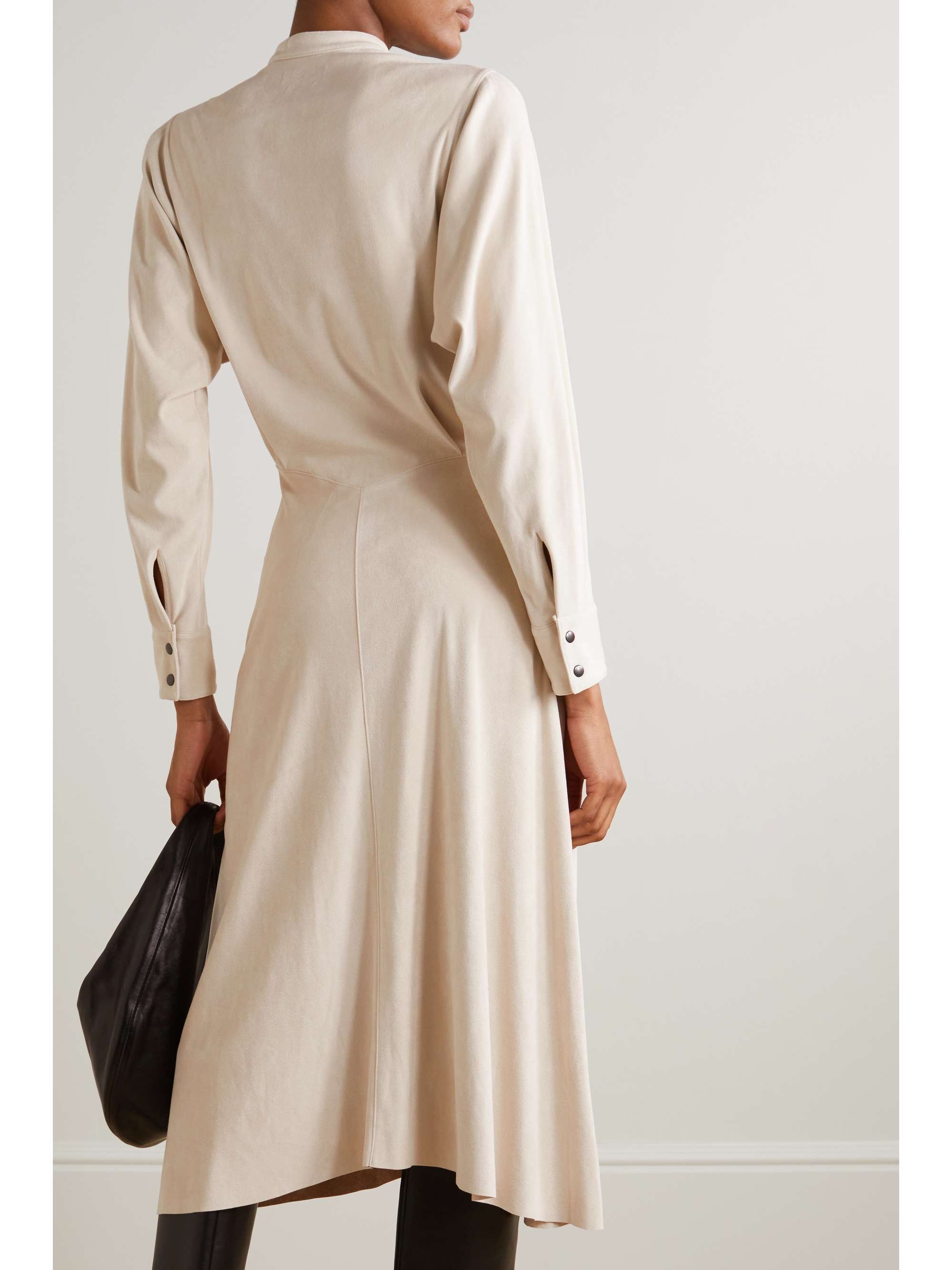 ISABEL MARANT Calibea asymmetric faux suede midi dress