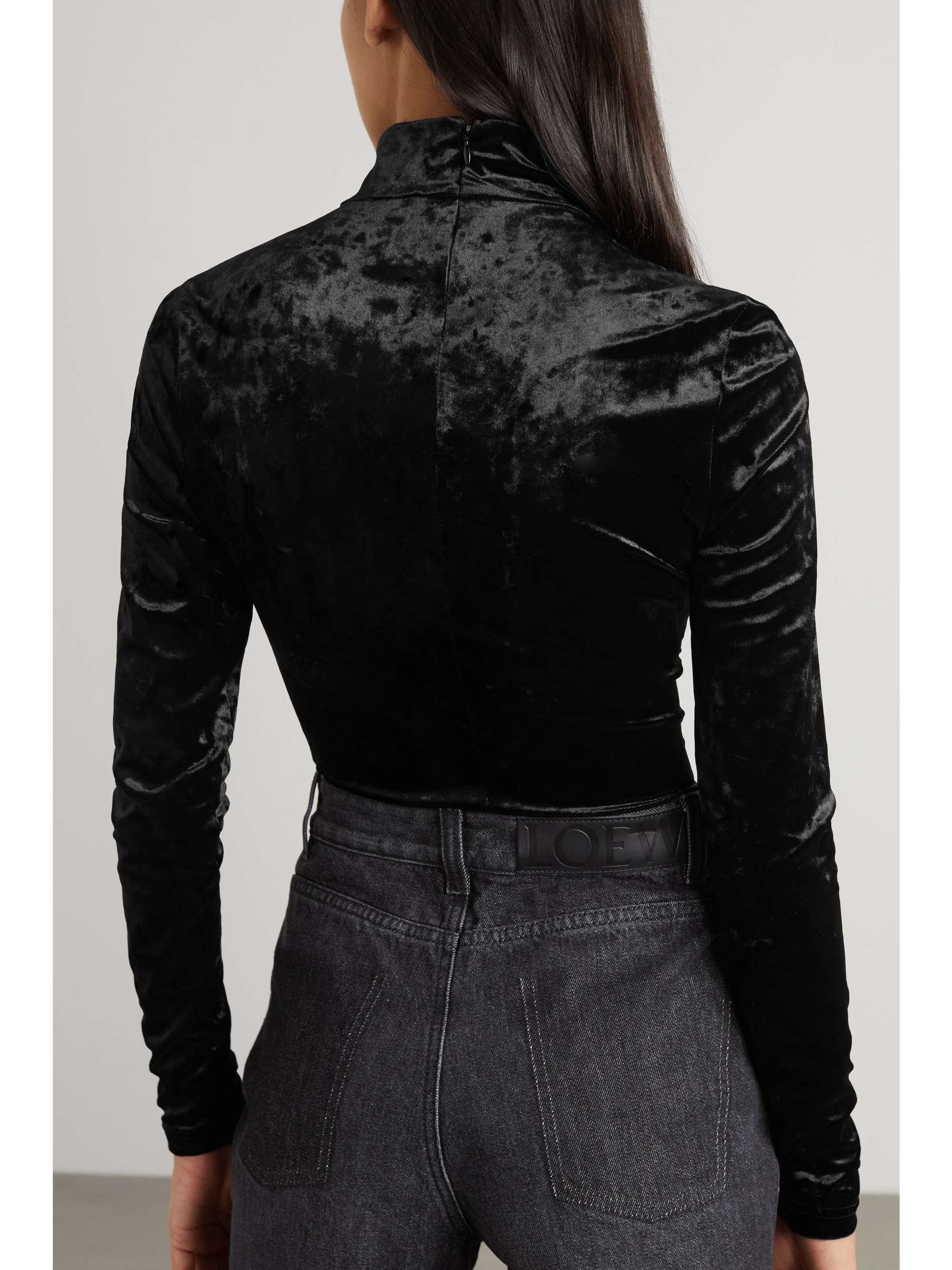ISABEL MARANT Gillian cutout ruched stretch-crushed velvet top